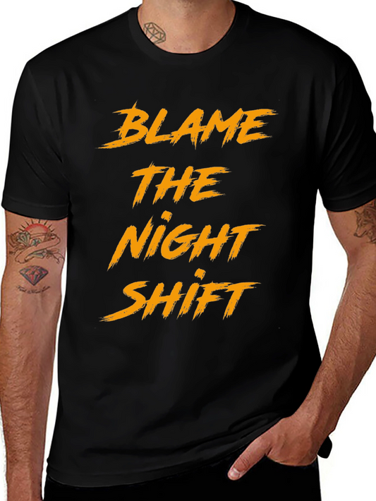 Blame The Night Shift Graphic Tee - Mens Black T-Shirt