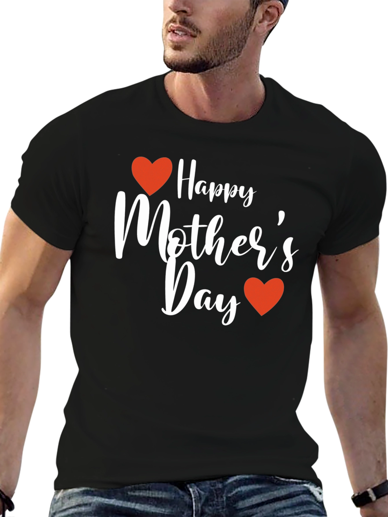 Happy Mothers Day Graphic Tee - Black