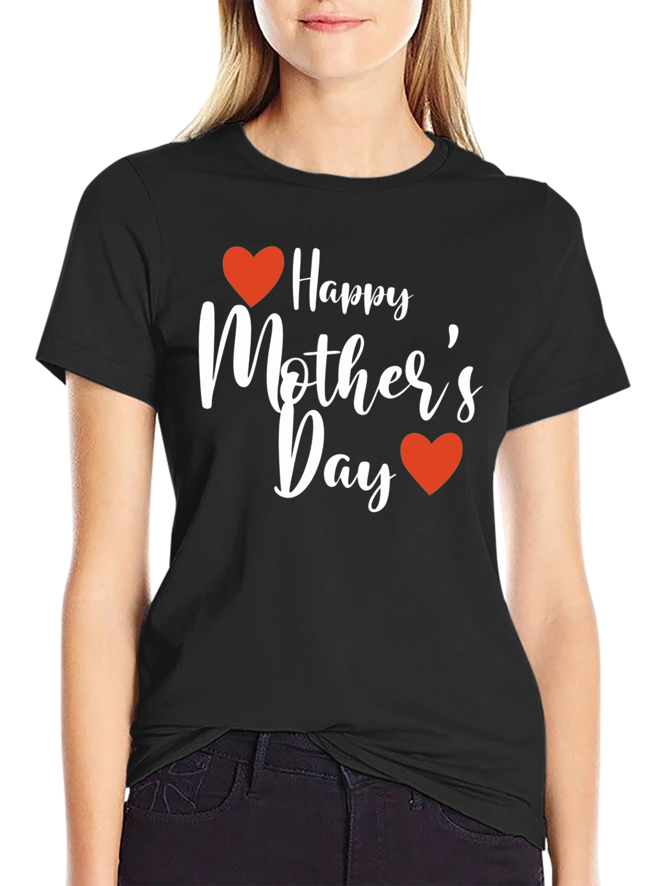 Happy Mothers Day Graphic Tee - Black