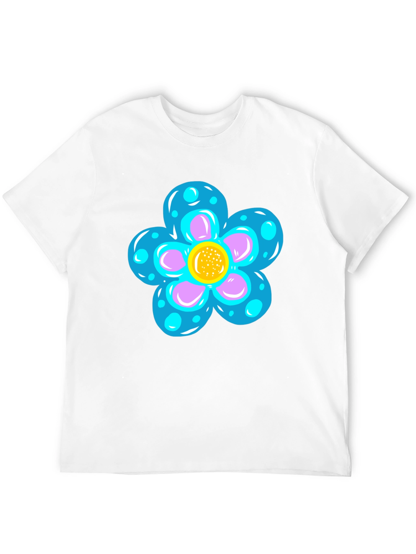 Funky Flower Graphic Black T-Shirt