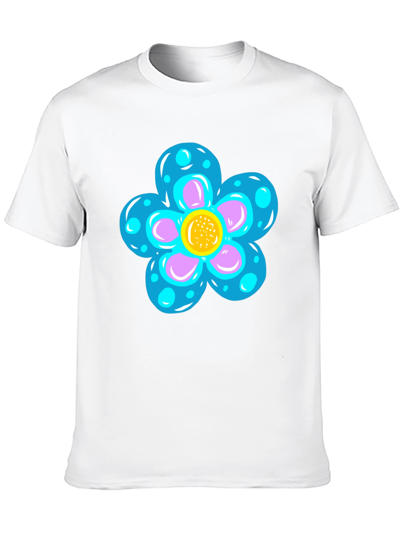 Funky Flower Graphic Black T-Shirt