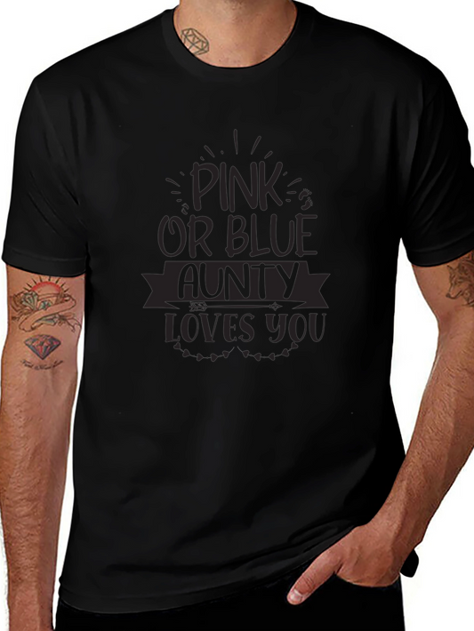 Pink or Blue? Auntie Loves You Gender Reveal T-Shirt