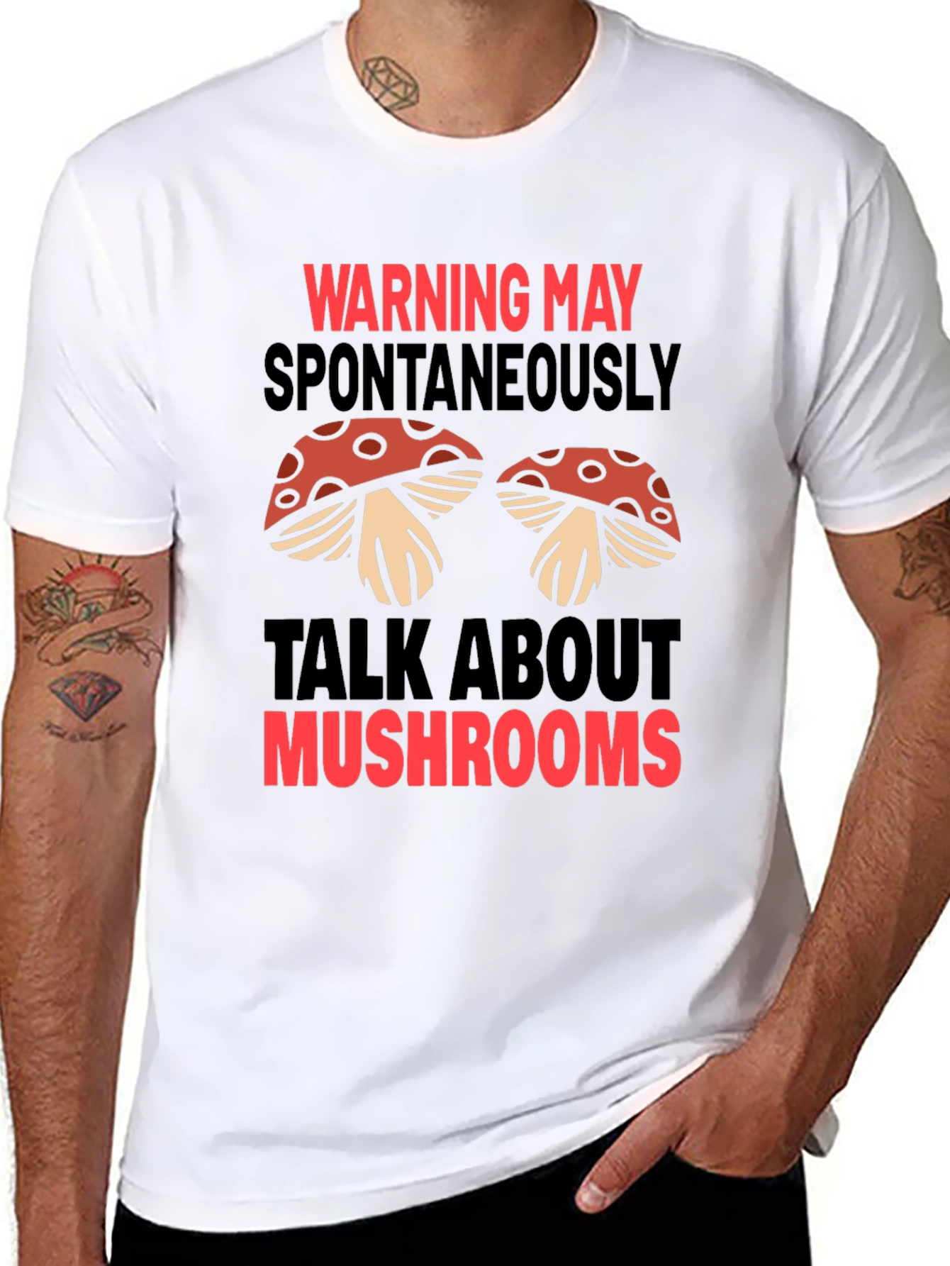 Warning May Spontaneously Talk About Mushrooms T-Shirt