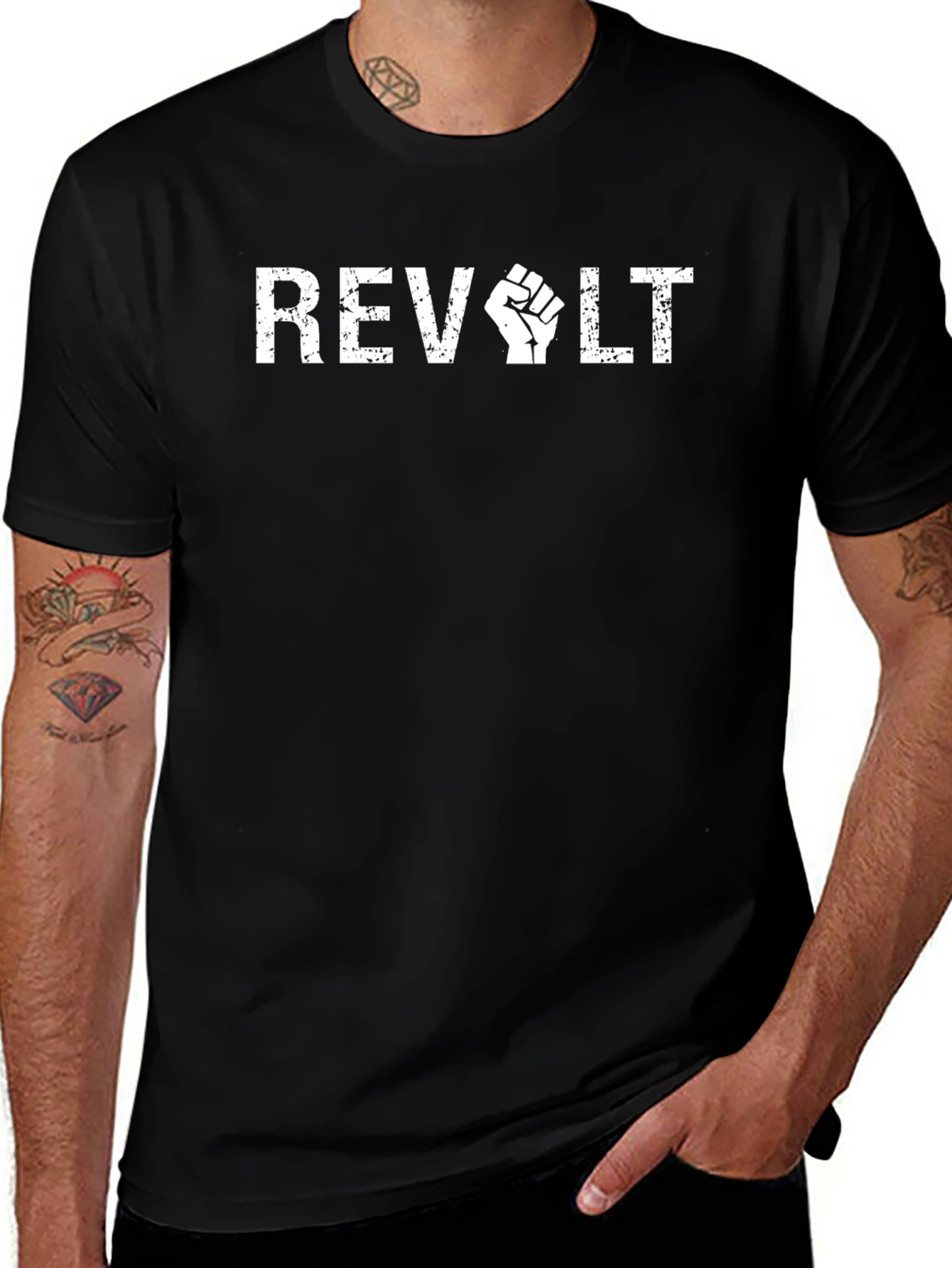 Revolt Fist Graphic Black T-Shirt