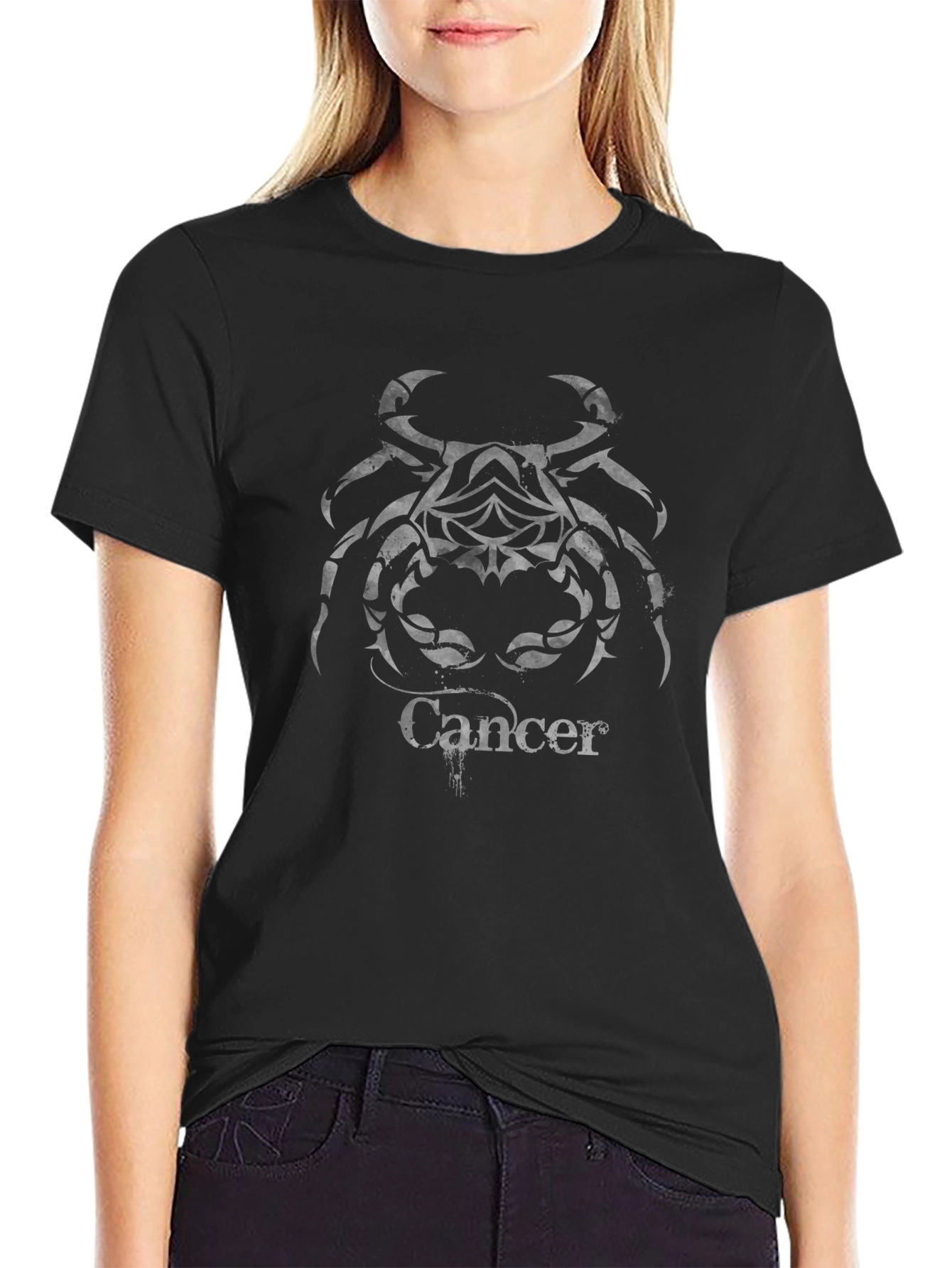 Cancer Zodiac T-Shirt - Black Graphic Tee