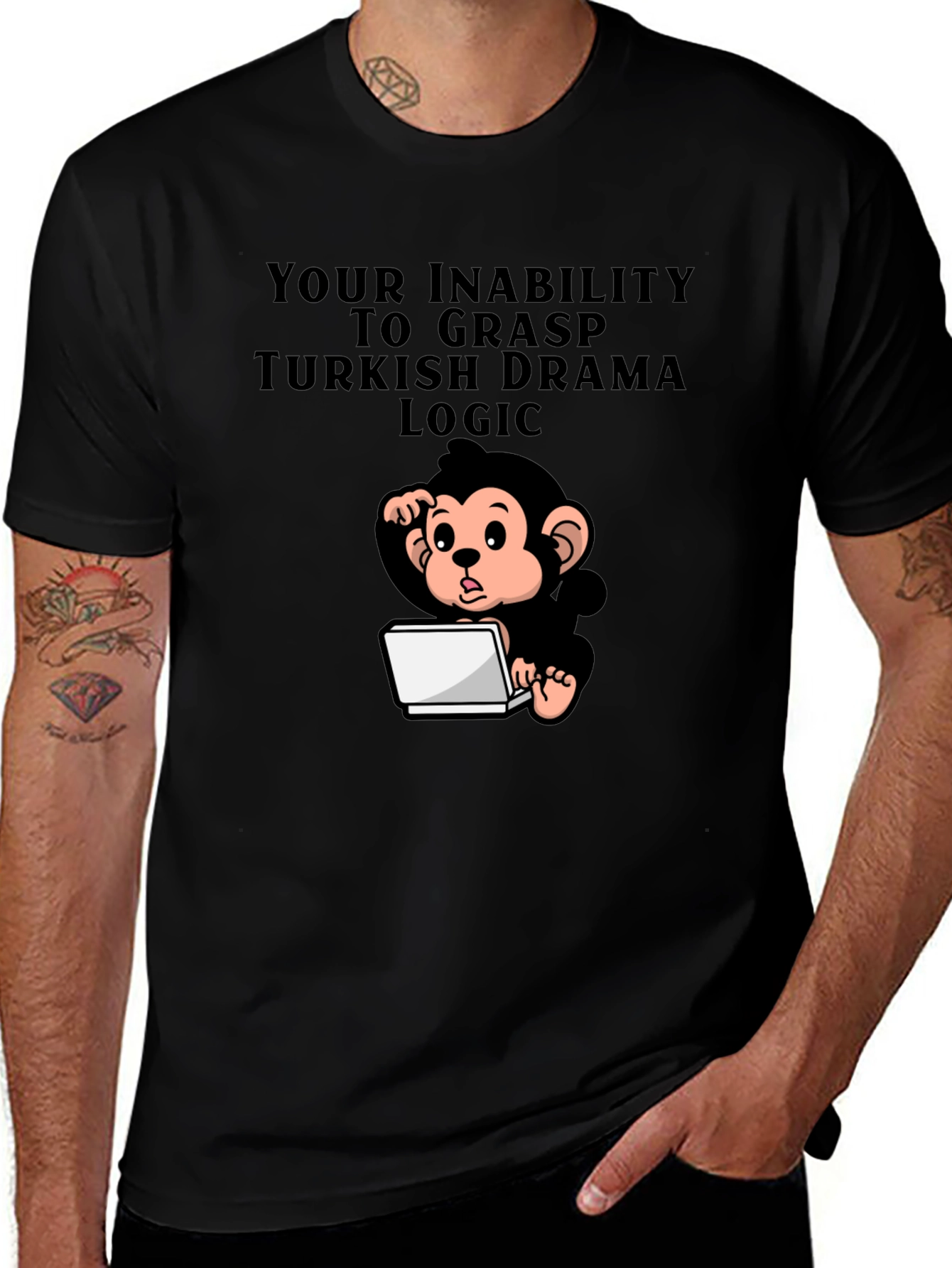 Humorous Monkey Turkish Drama Logic T-Shirt
