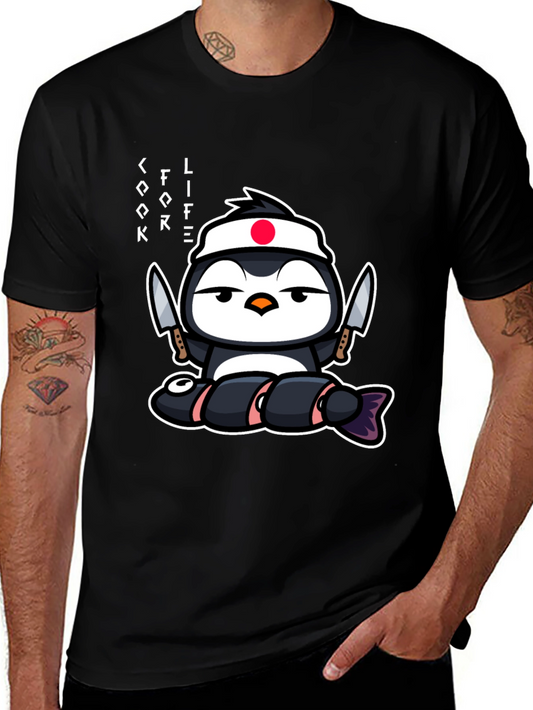 Sushi Chef Penguin T-Shirt - Cook Life