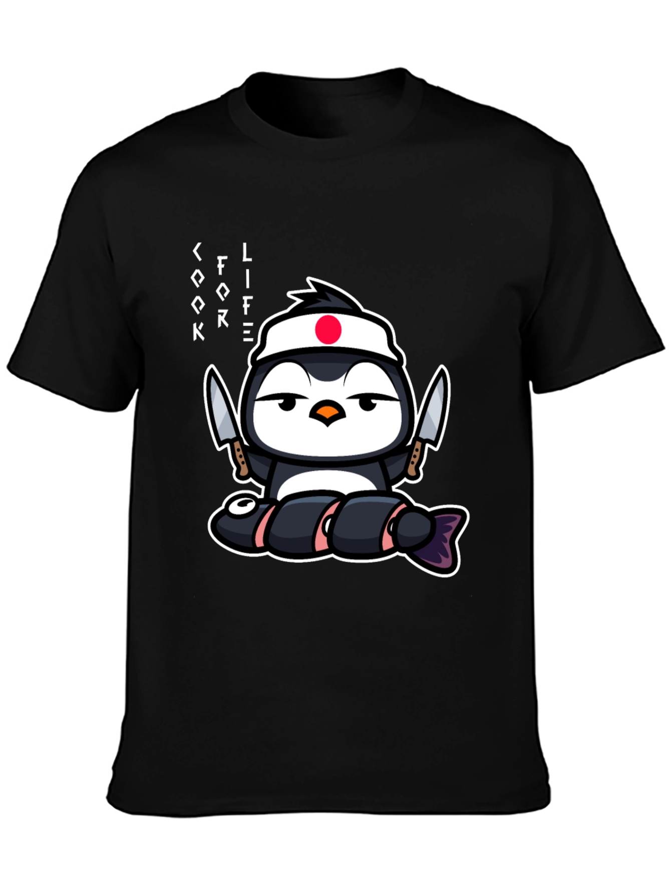 Sushi Chef Penguin T-Shirt - Cook Life