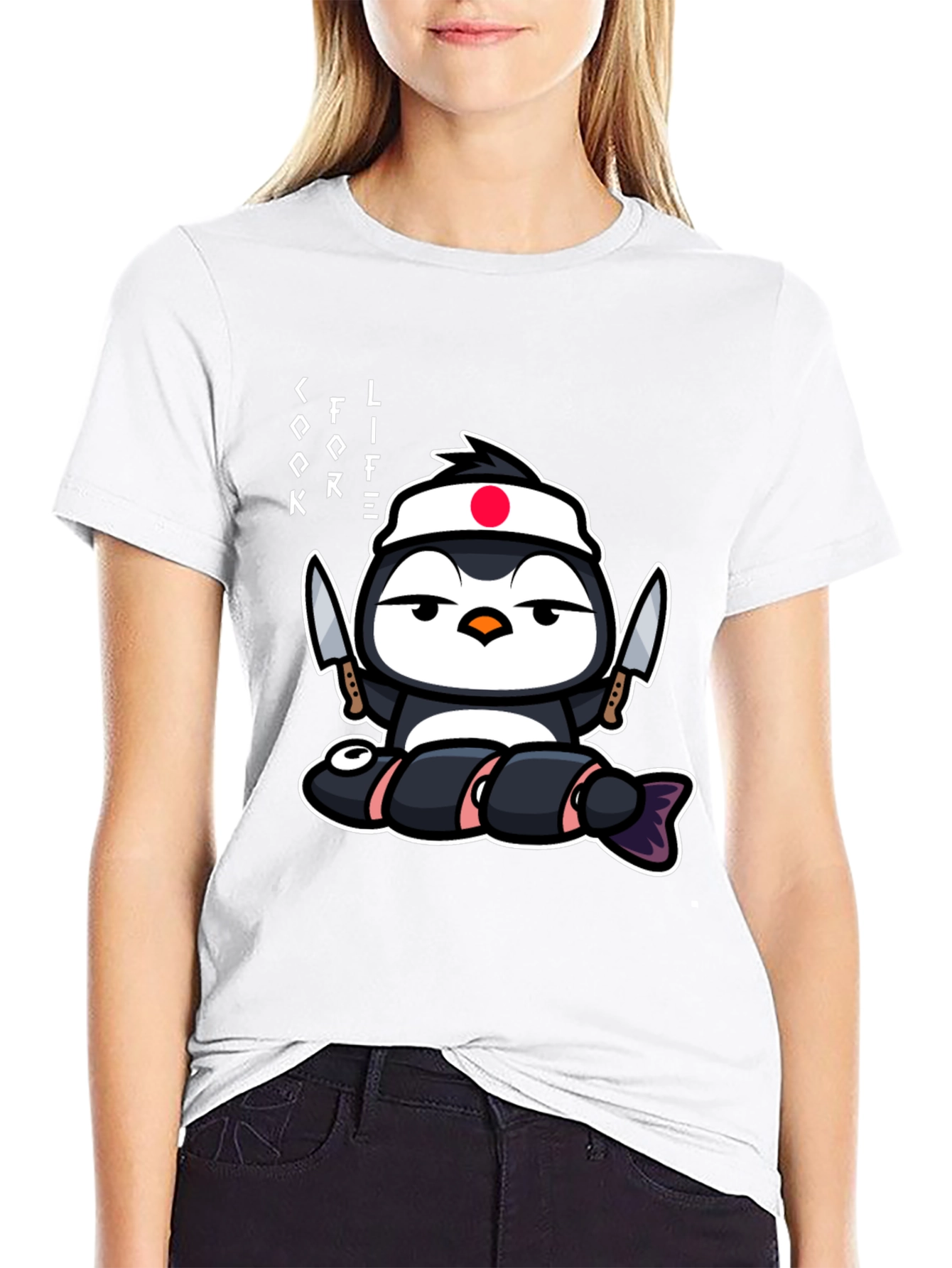 Sushi Chef Penguin T-Shirt - Cook Life