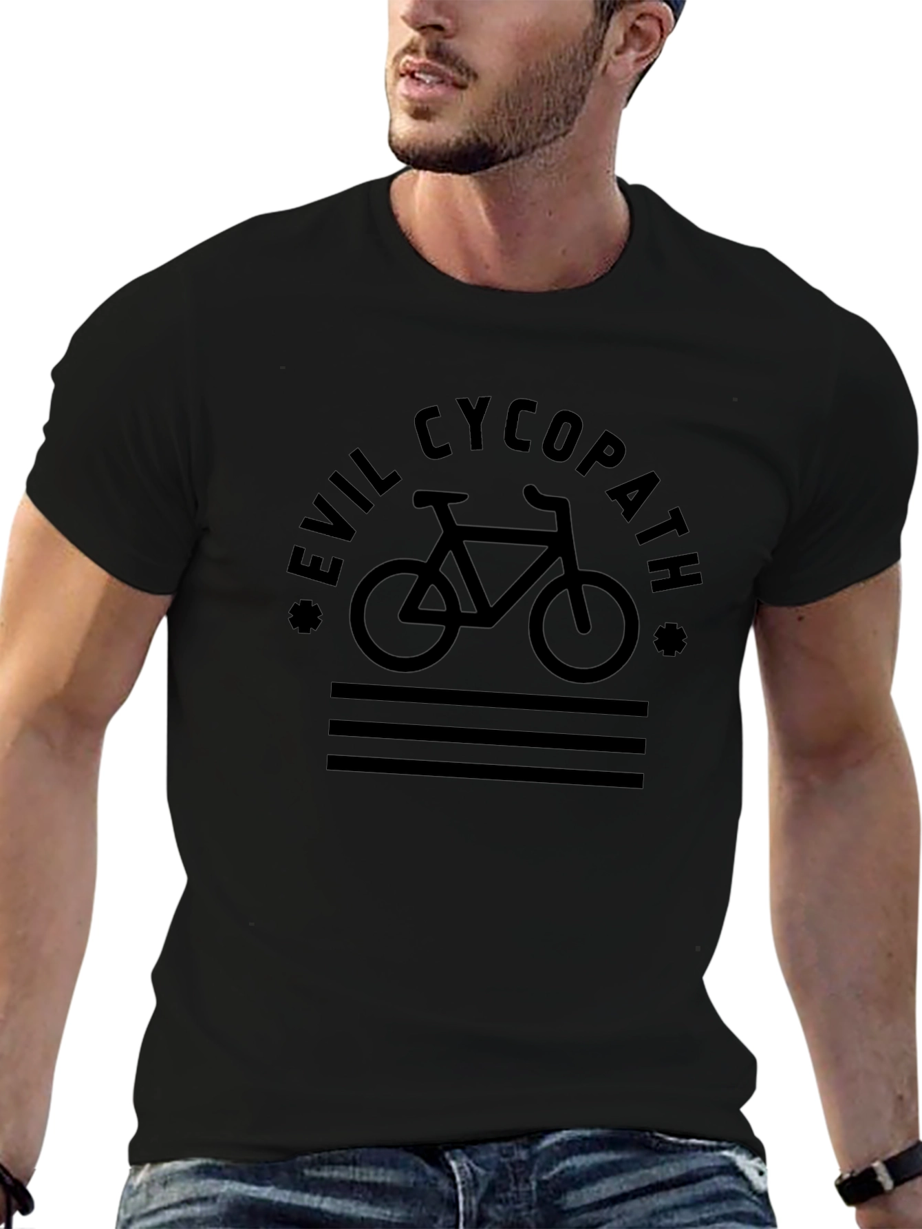 Evil Cycopath Black Graphic T-Shirt