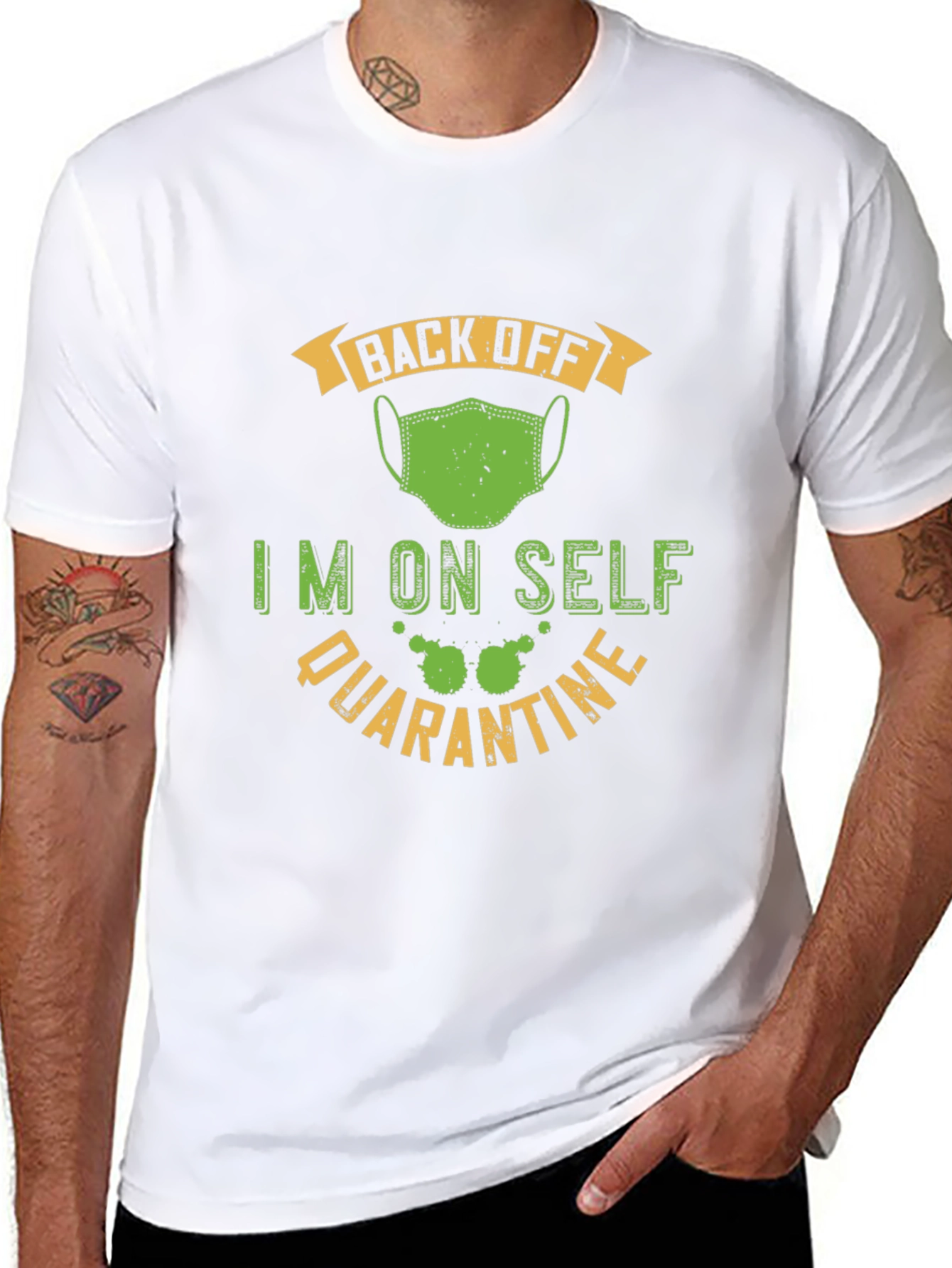 Funny Self Quarantine T-Shirt - Back Off Mask Tee