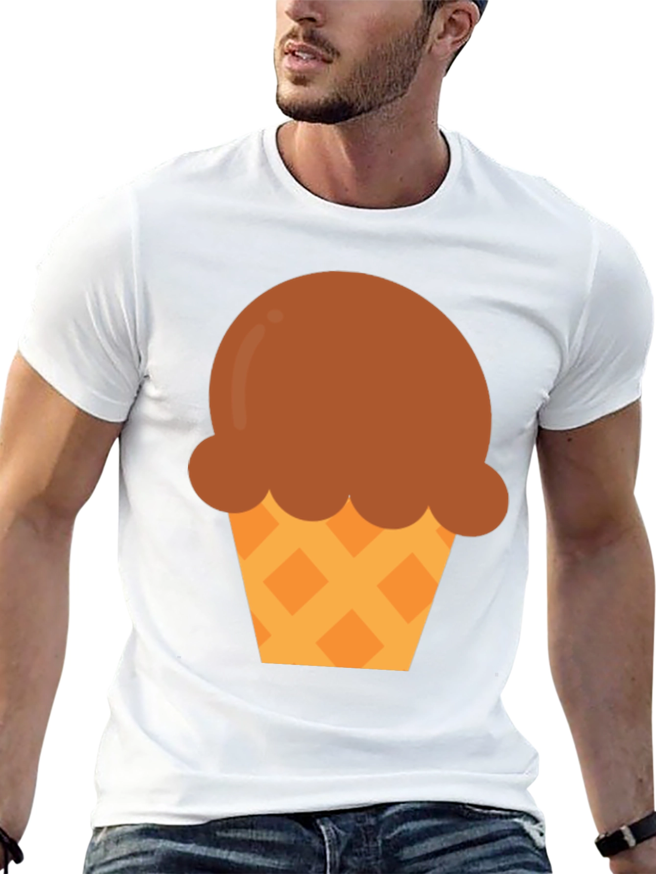 Ice Cream Graphic Tee - Black Cotton Comfort