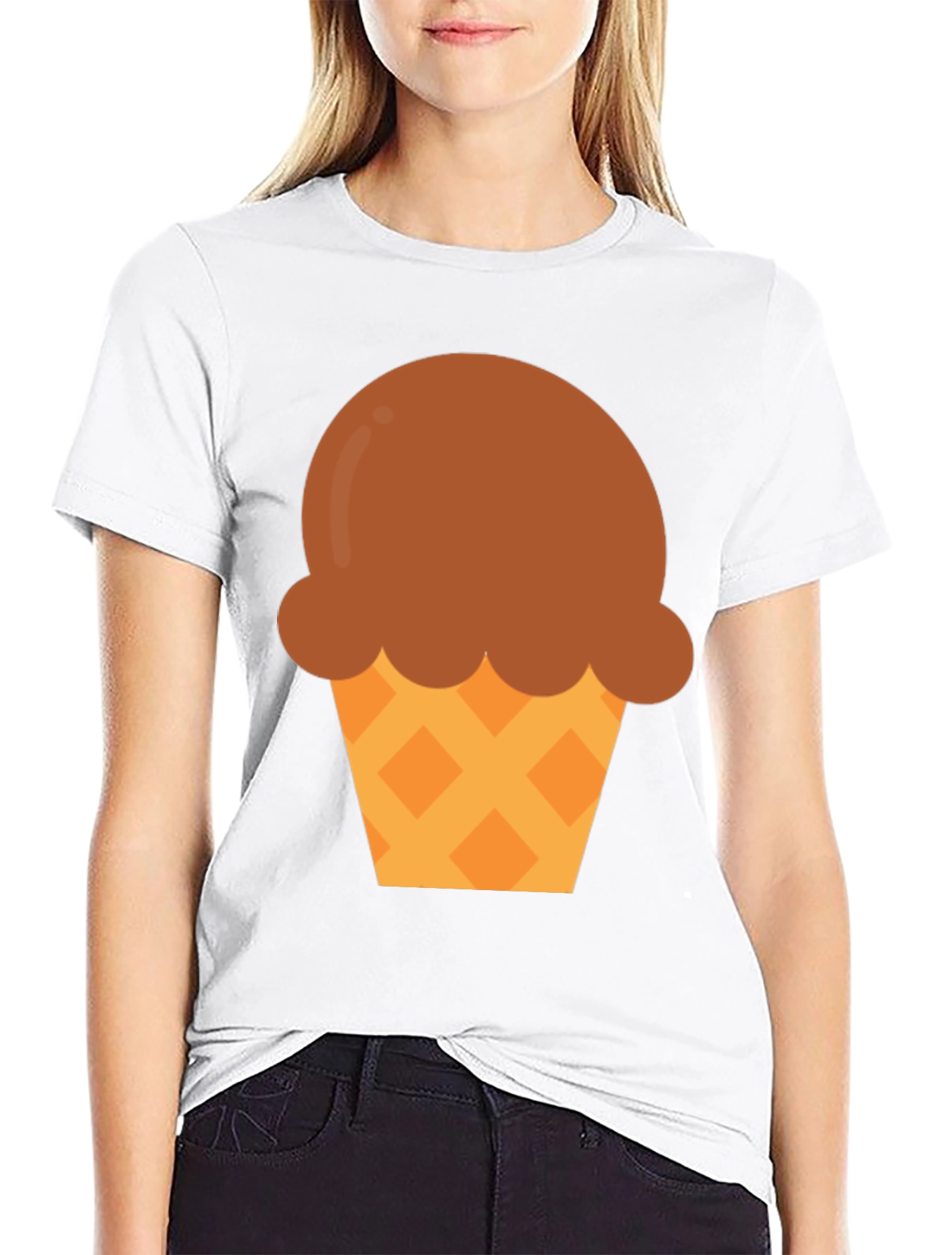 Ice Cream Graphic Tee - Black Cotton Comfort