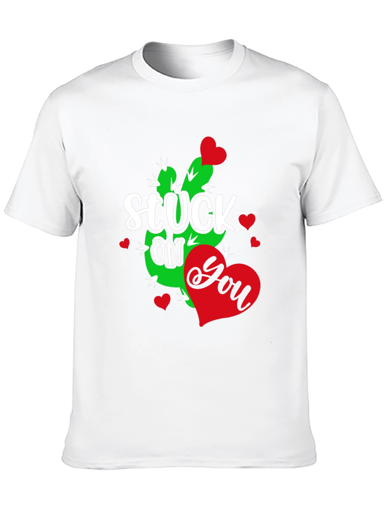Stuck On You Cactus Heart Valentines Day T-Shirt