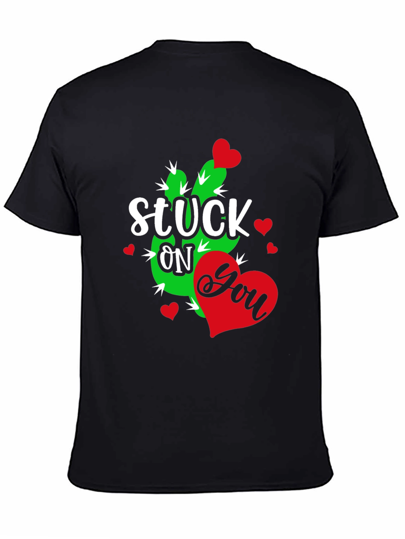 Stuck On You Cactus Heart Valentines Day T-Shirt