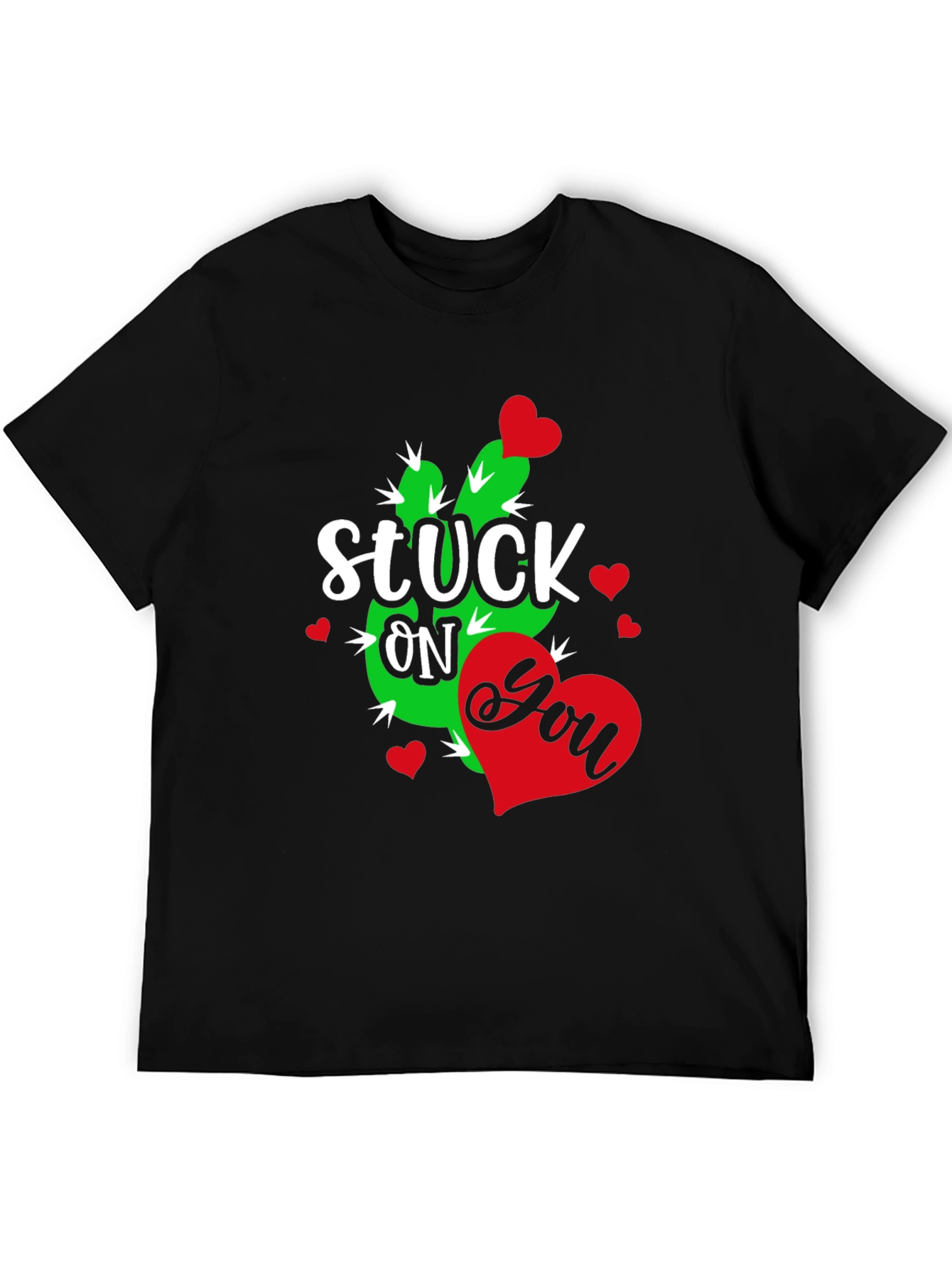 Stuck On You Cactus Heart Valentines Day T-Shirt