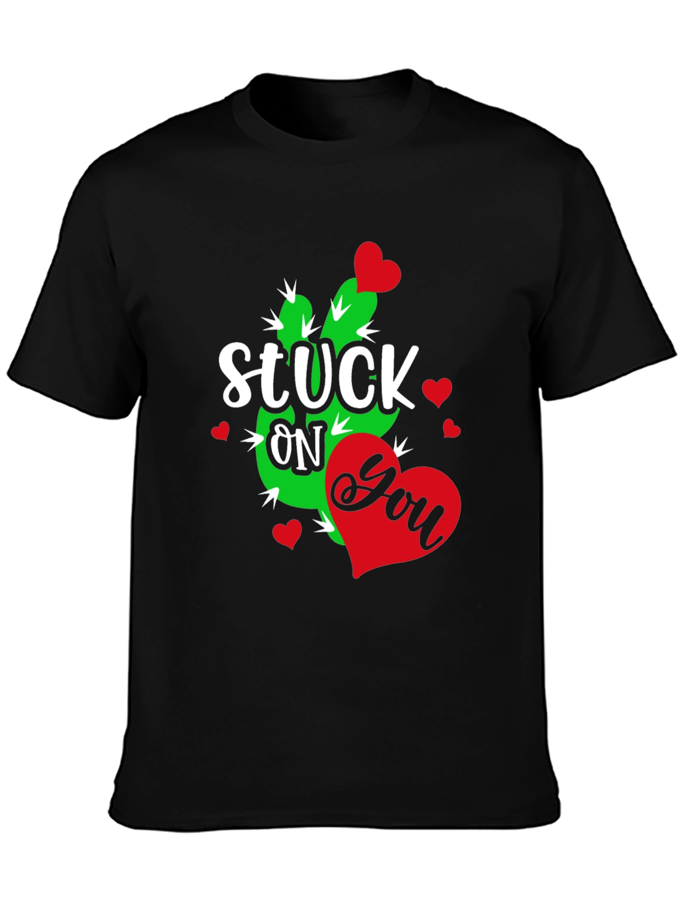 Stuck On You Cactus Heart Valentines Day T-Shirt