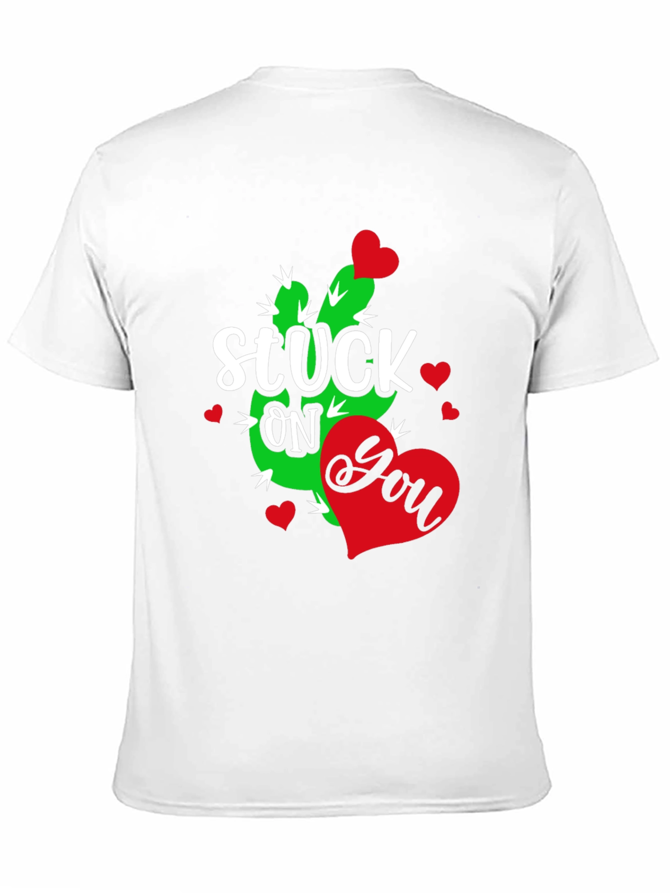 Stuck On You Cactus Heart Valentines Day T-Shirt