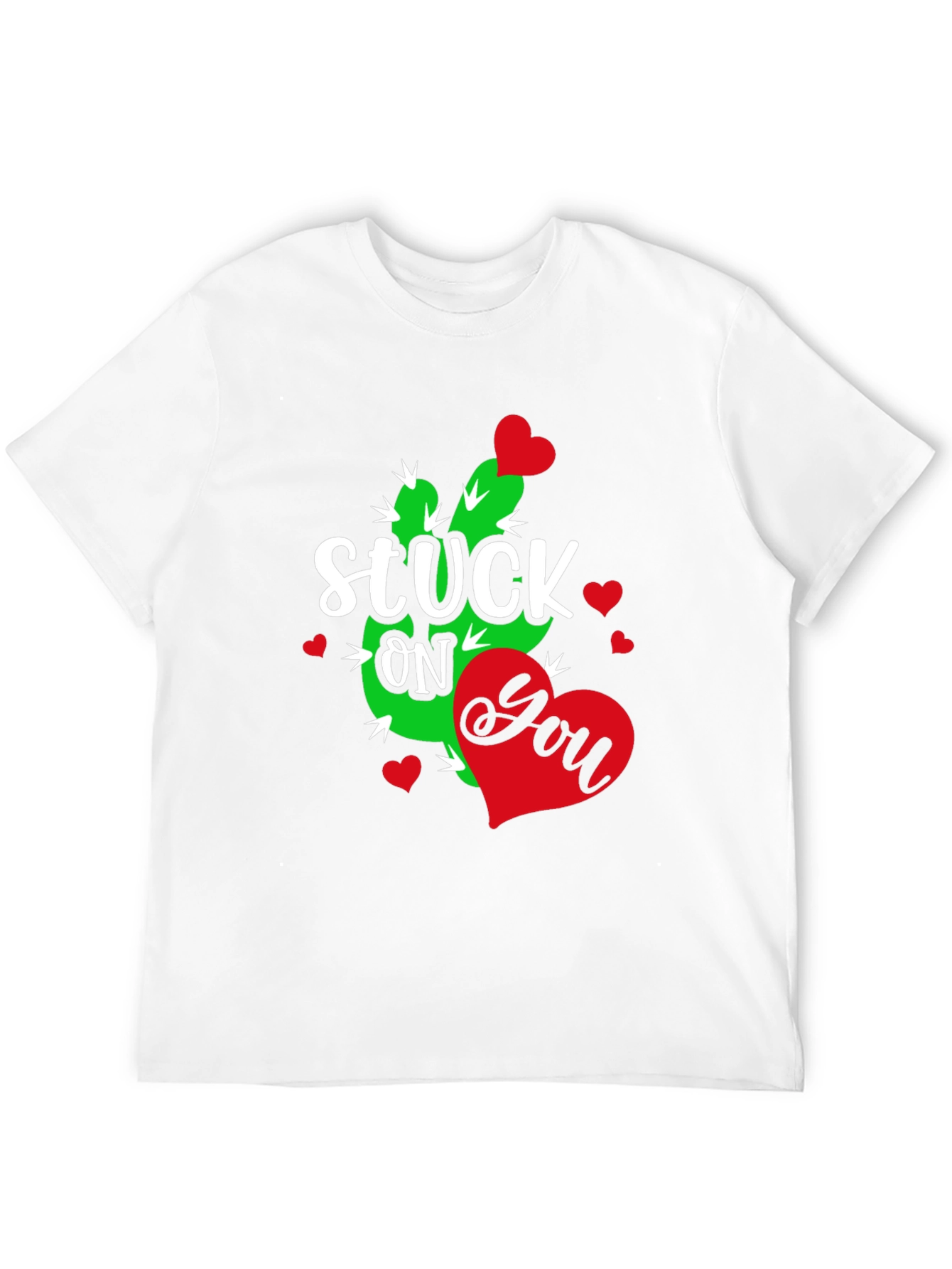 Stuck On You Cactus Heart Valentines Day T-Shirt