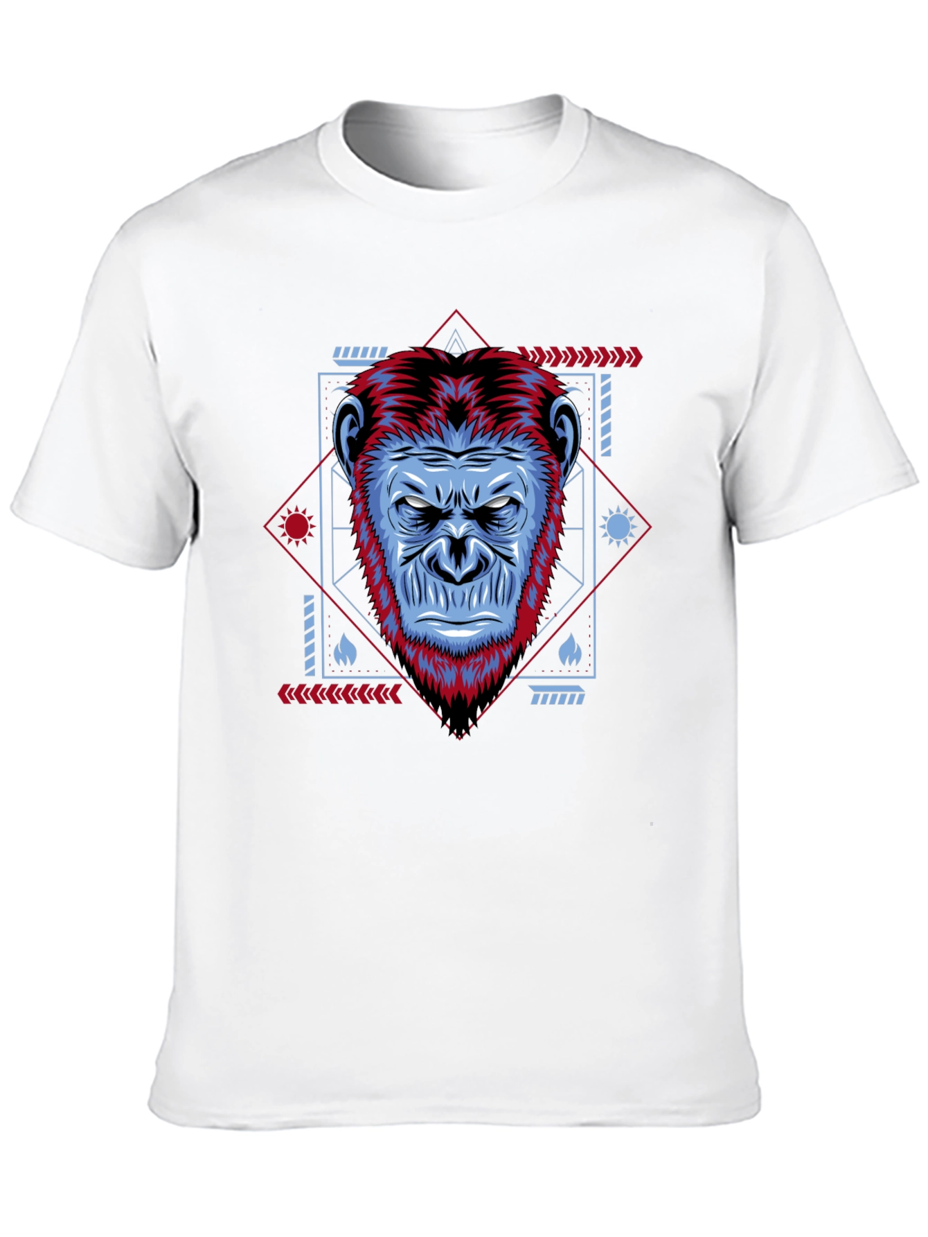 Geometric Gorilla Graphic Black Tee