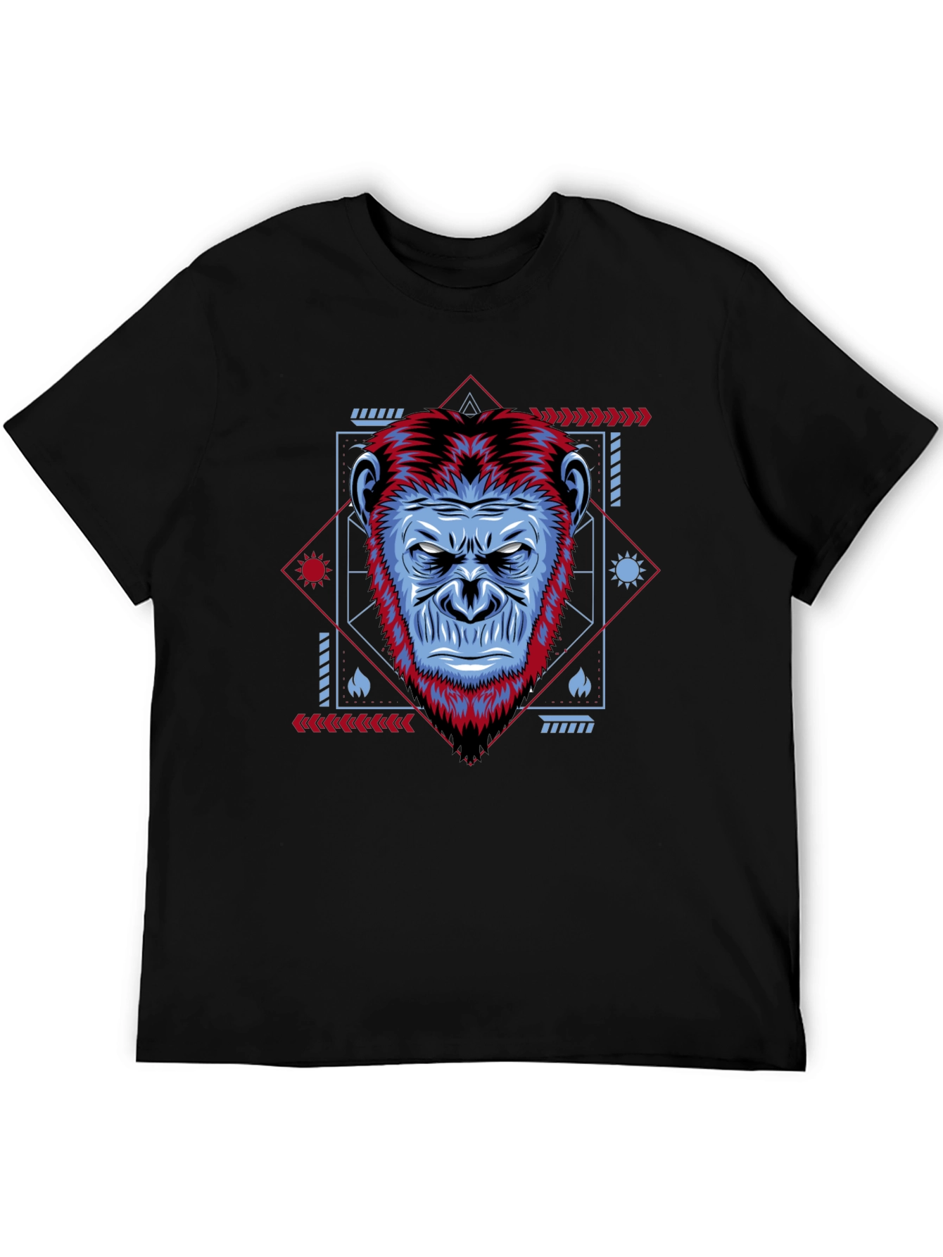 Geometric Gorilla Graphic Black Tee