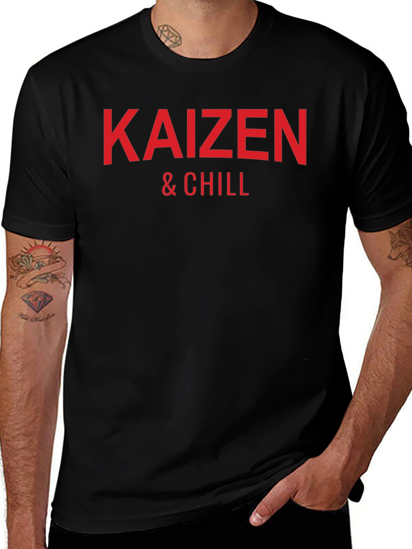 Kaizen & Chill Graphic Tee - Black Cotton T-Shirt