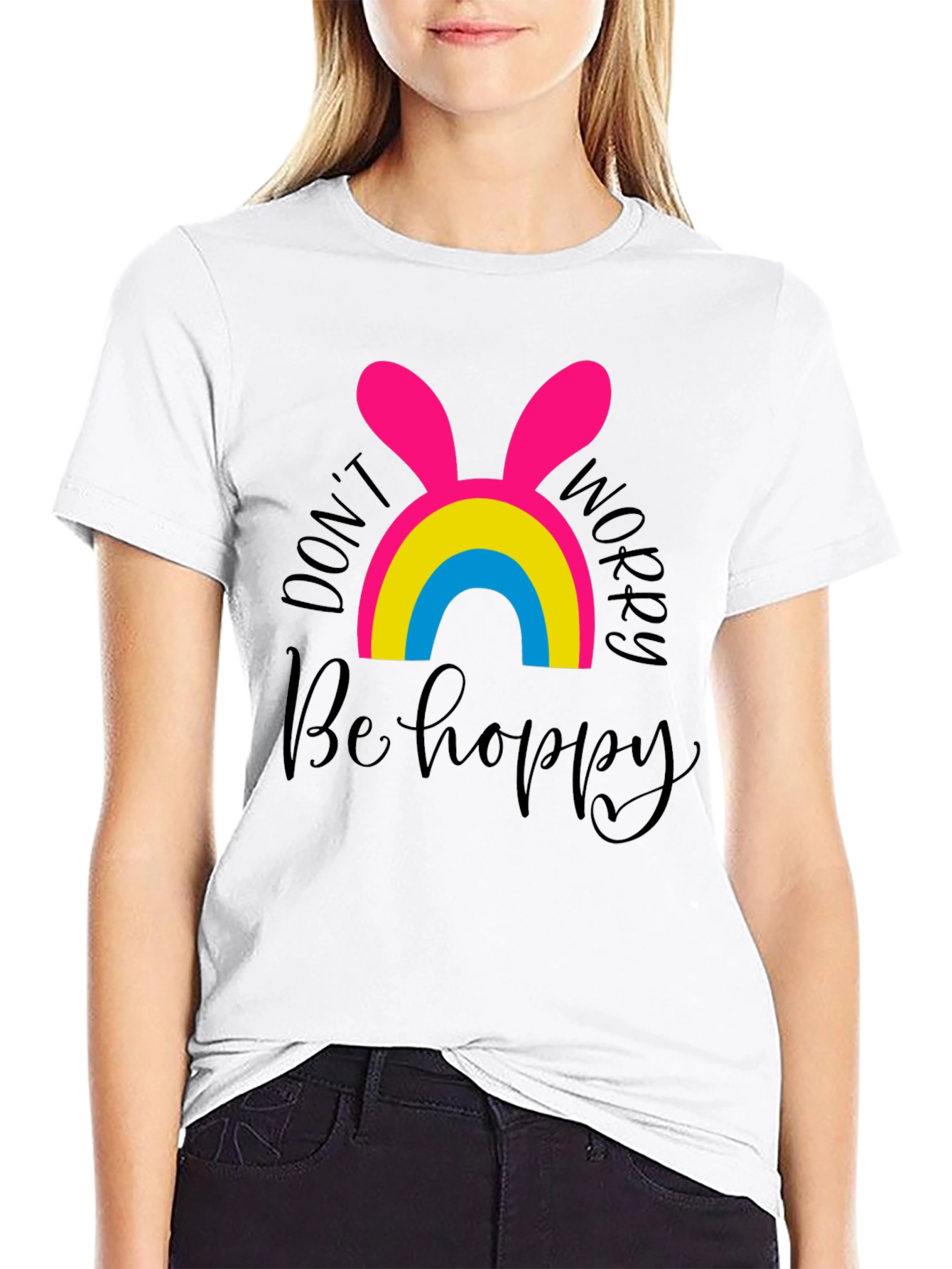 Dont Worry Be Hoppy Easter Pansexual Pride T-Shirt
