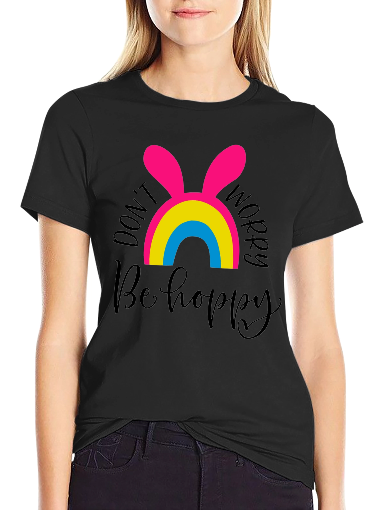 Dont Worry Be Hoppy Easter Pansexual Pride T-Shirt