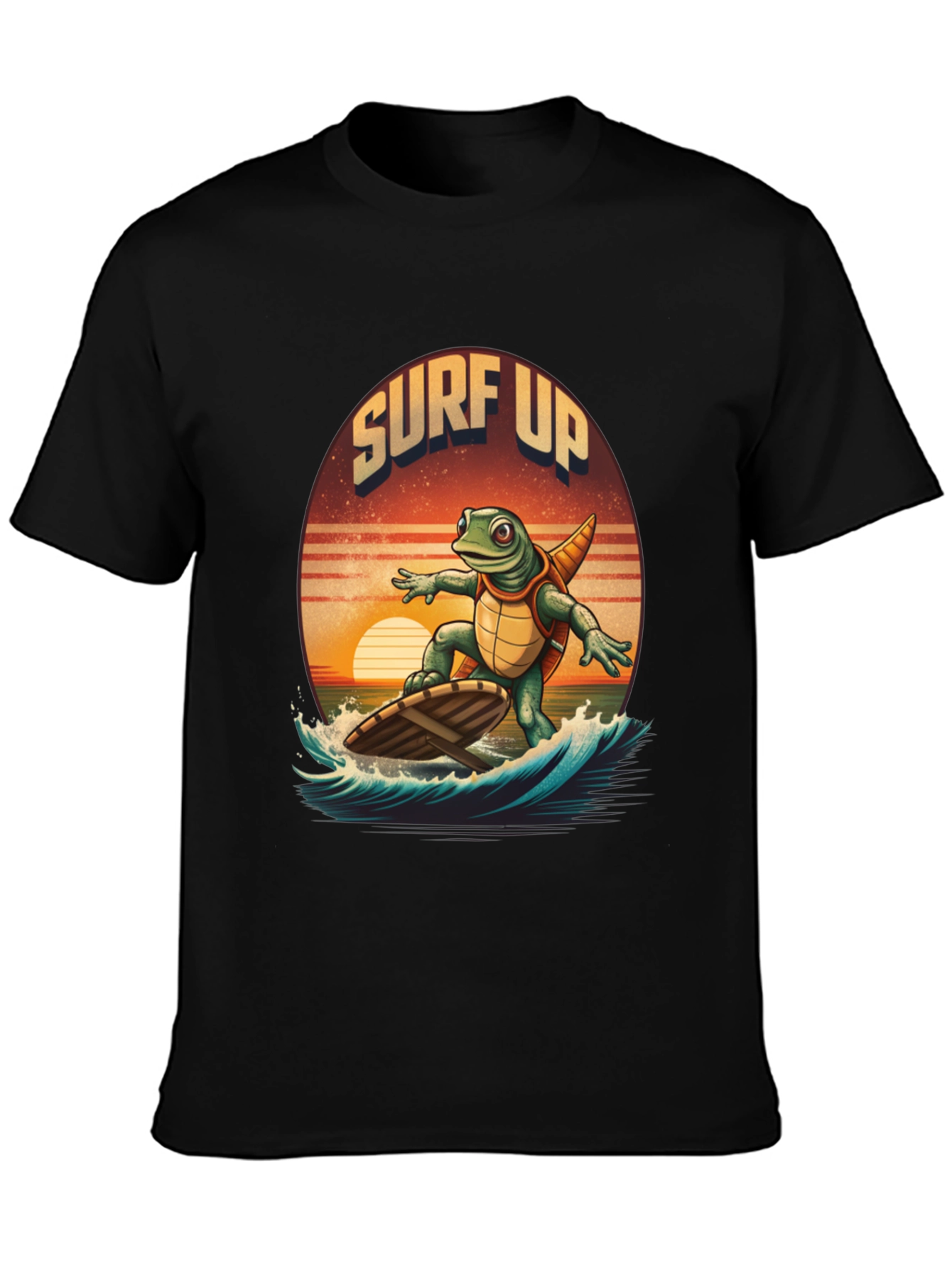 Surf Up Turtle Graphic Tee - Cool Beach Vibes