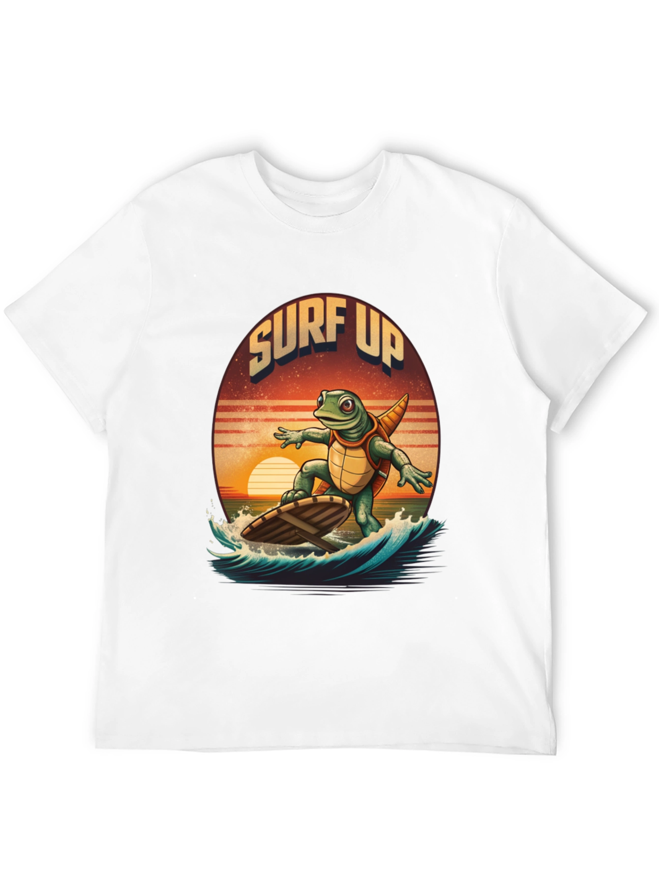Surf Up Turtle Graphic Tee - Cool Beach Vibes