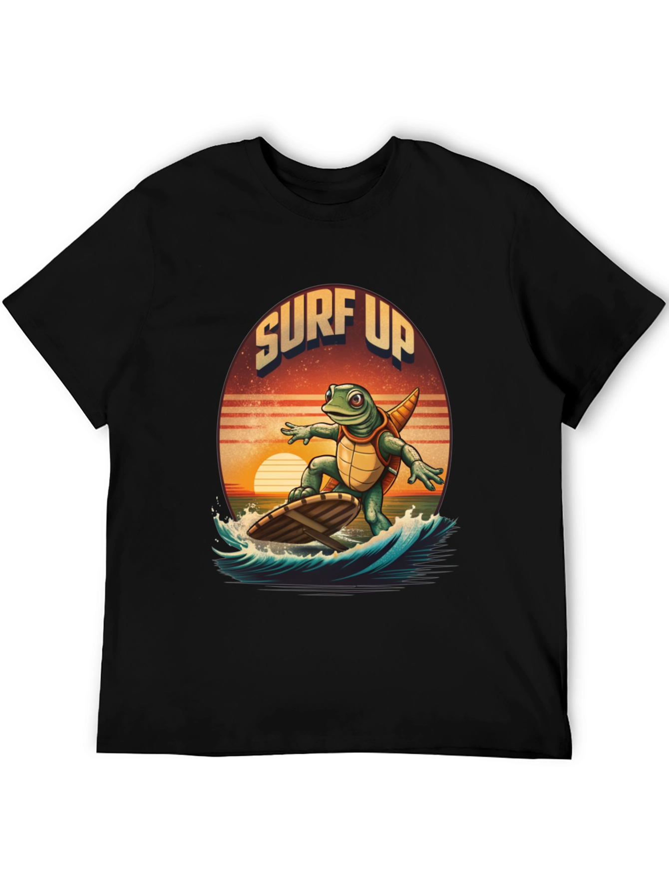 Surf Up Turtle Graphic Tee - Cool Beach Vibes