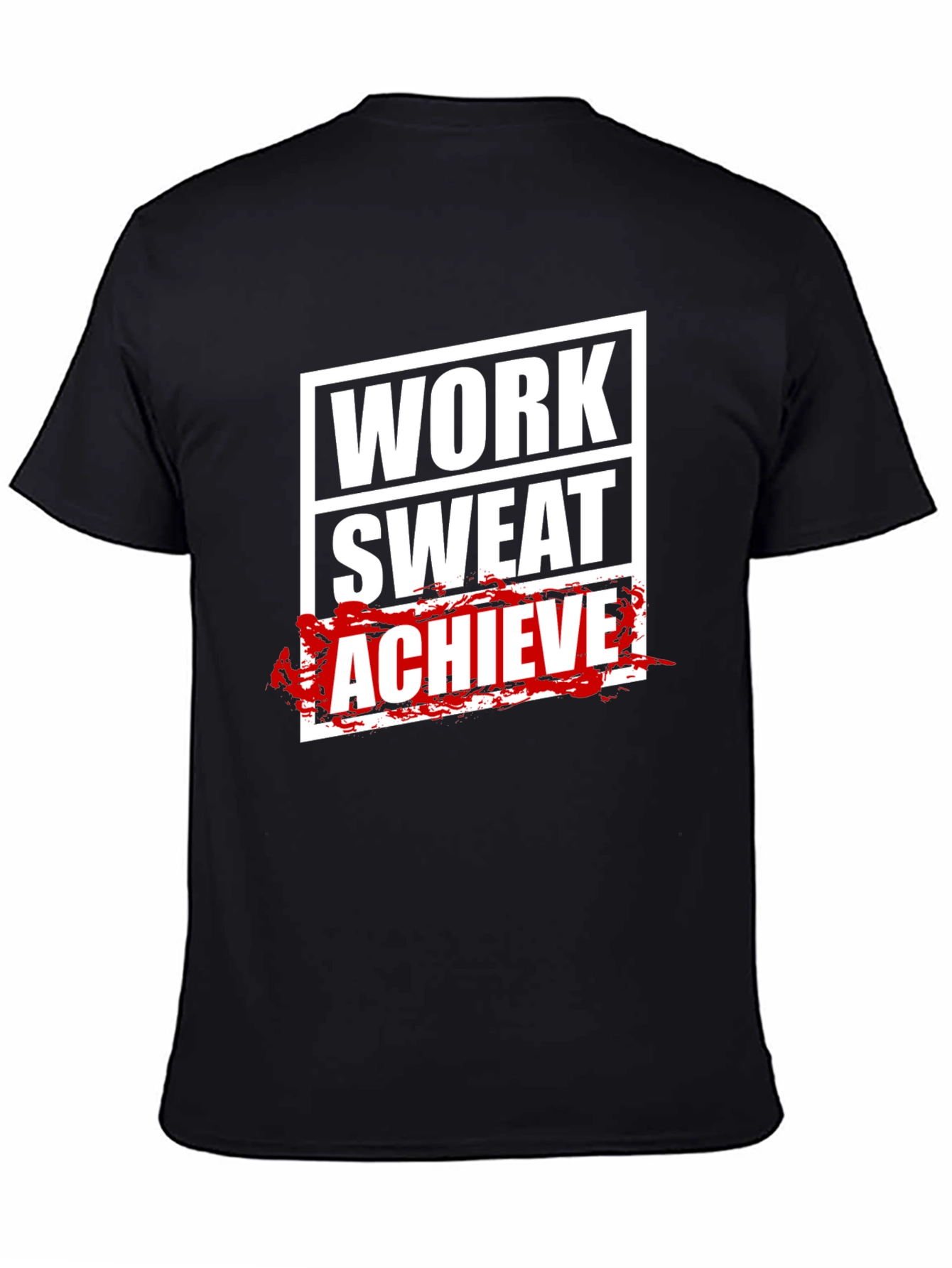 Work Sweat Achieve Mens Black Graphic Tee
