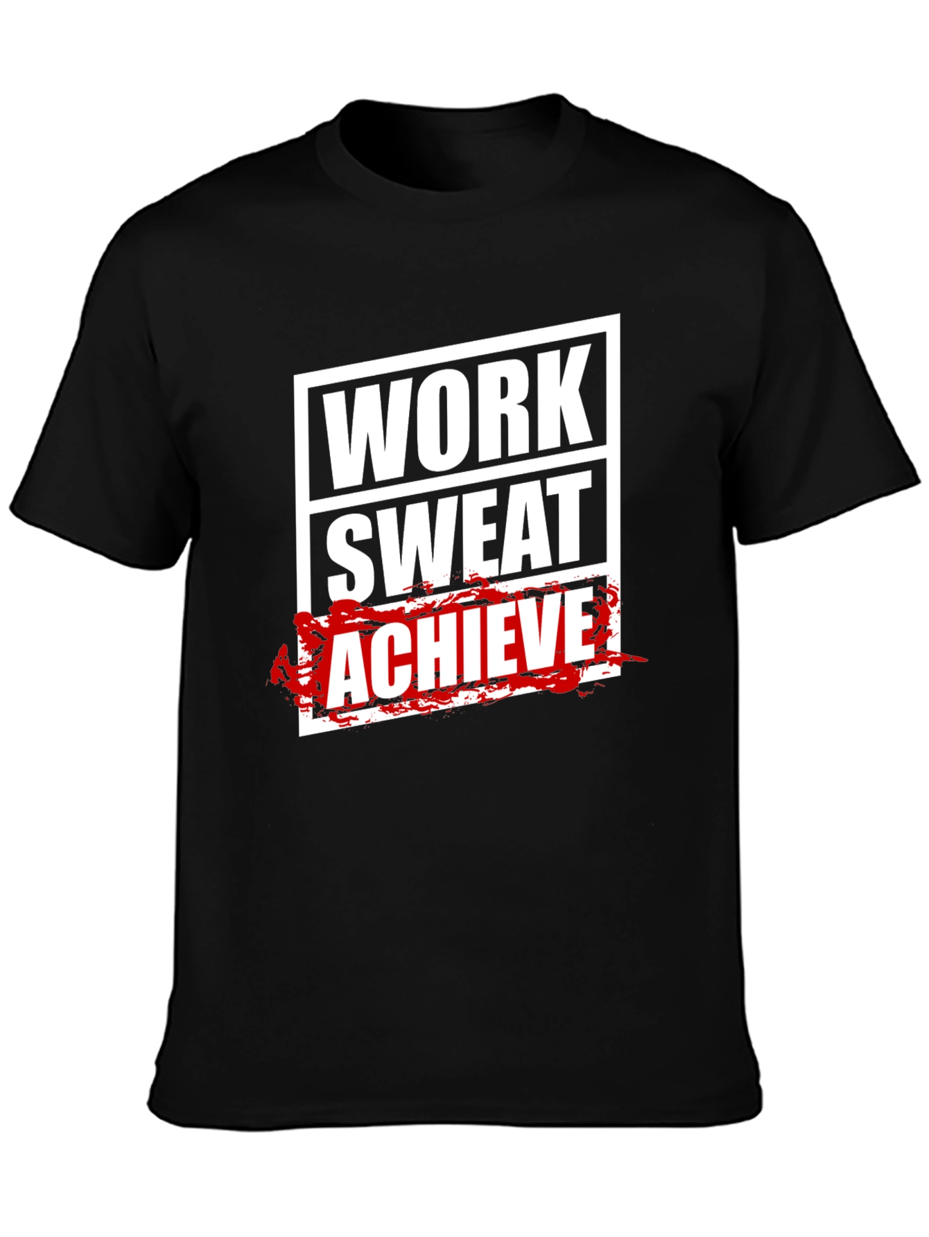 Work Sweat Achieve Mens Black Graphic Tee
