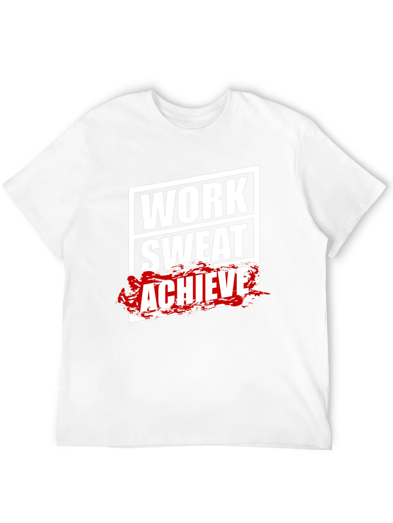 Work Sweat Achieve Mens Black Graphic Tee