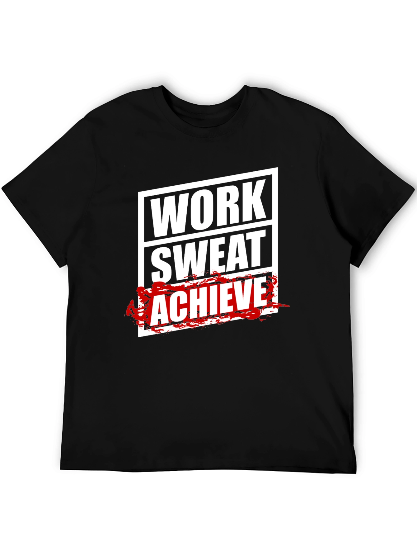 Work Sweat Achieve Mens Black Graphic Tee