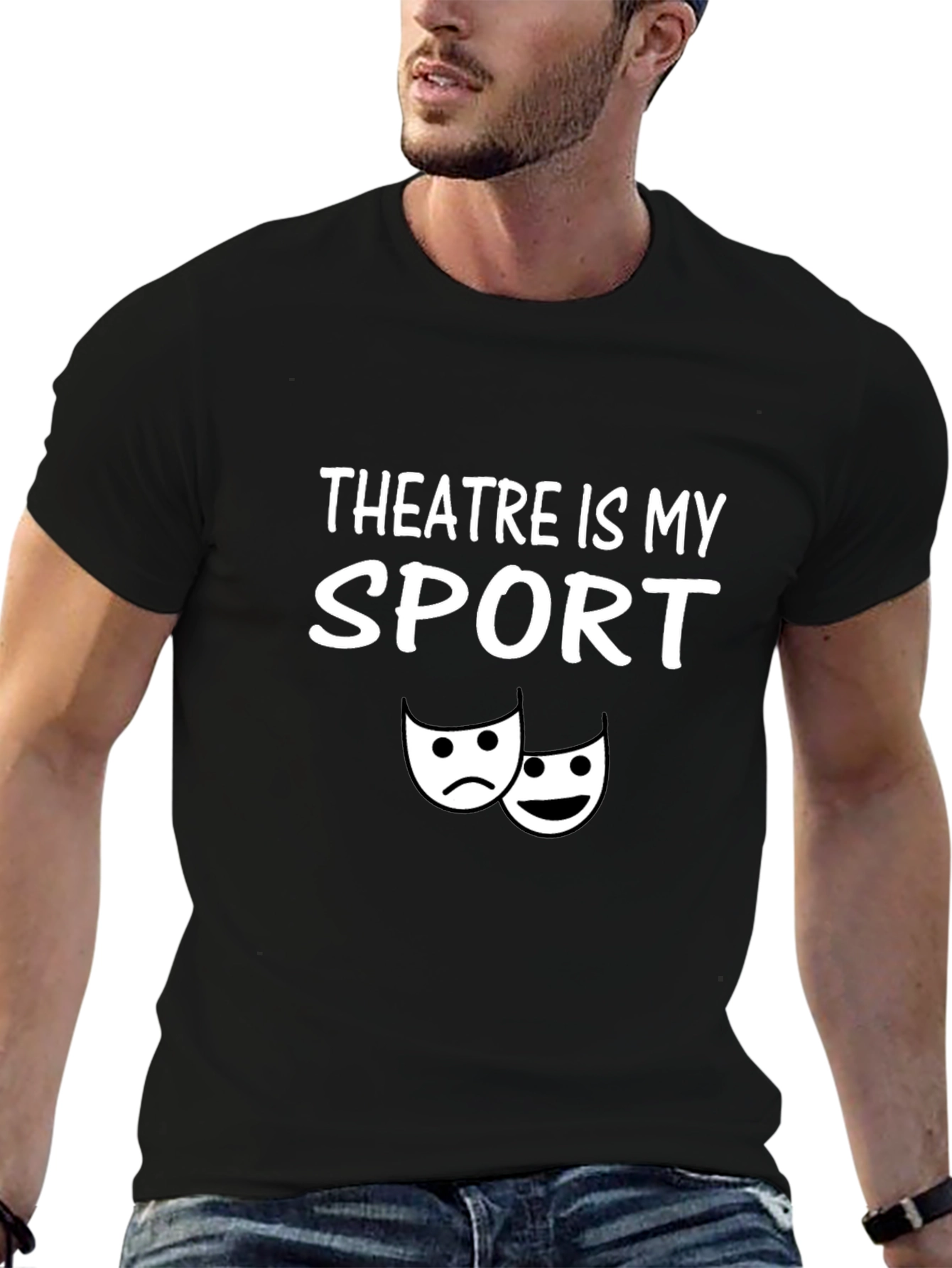 Theatre Is My Sport Black Graphic T-Shirt