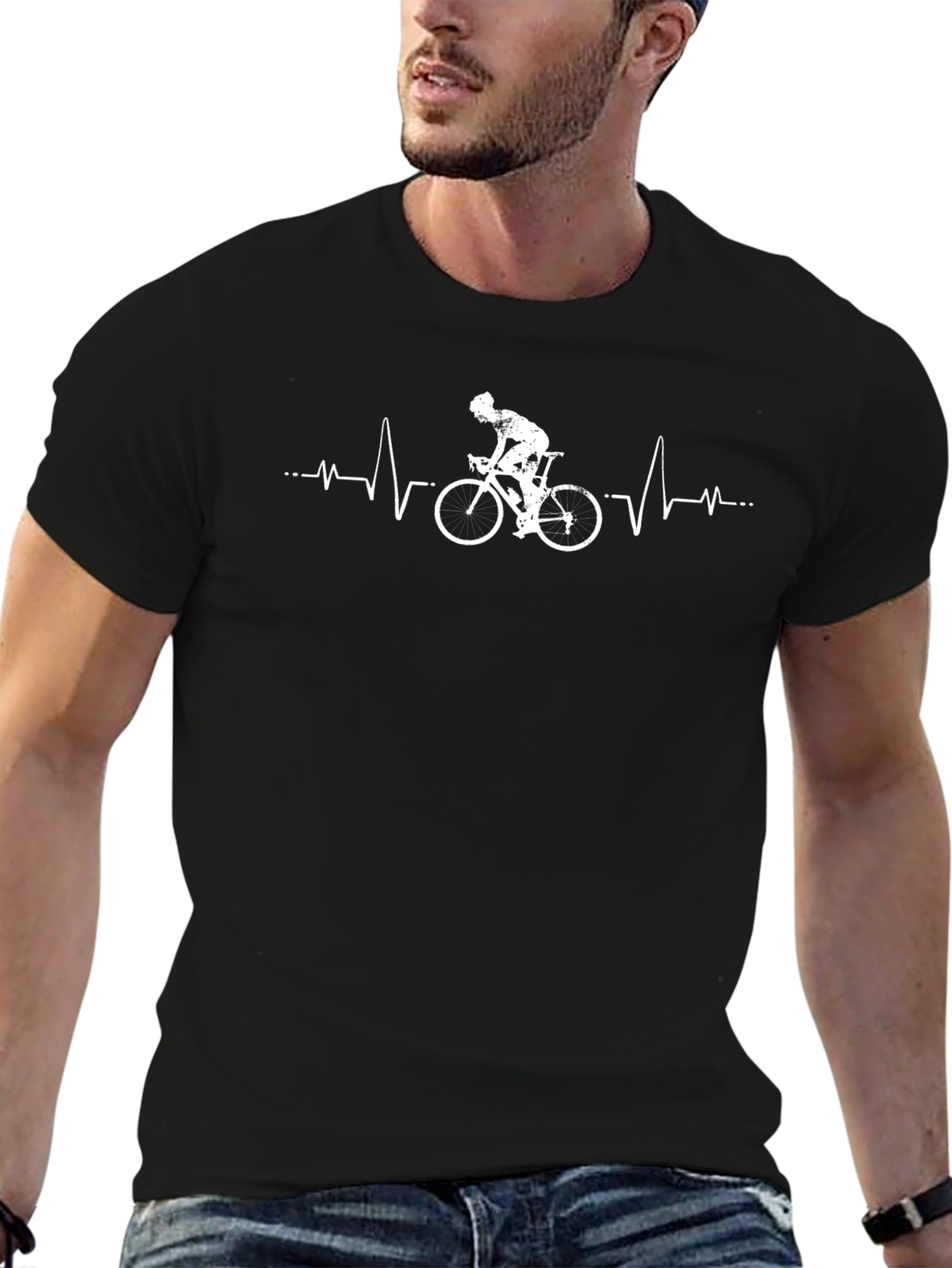 Cyclist Heartbeat Graphic Tee - Ride On!