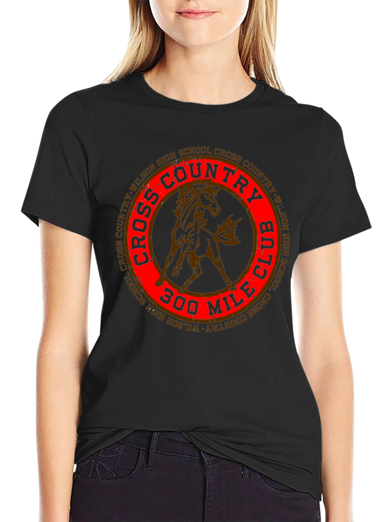 Cross Country 300 Mile Club Black T-Shirt
