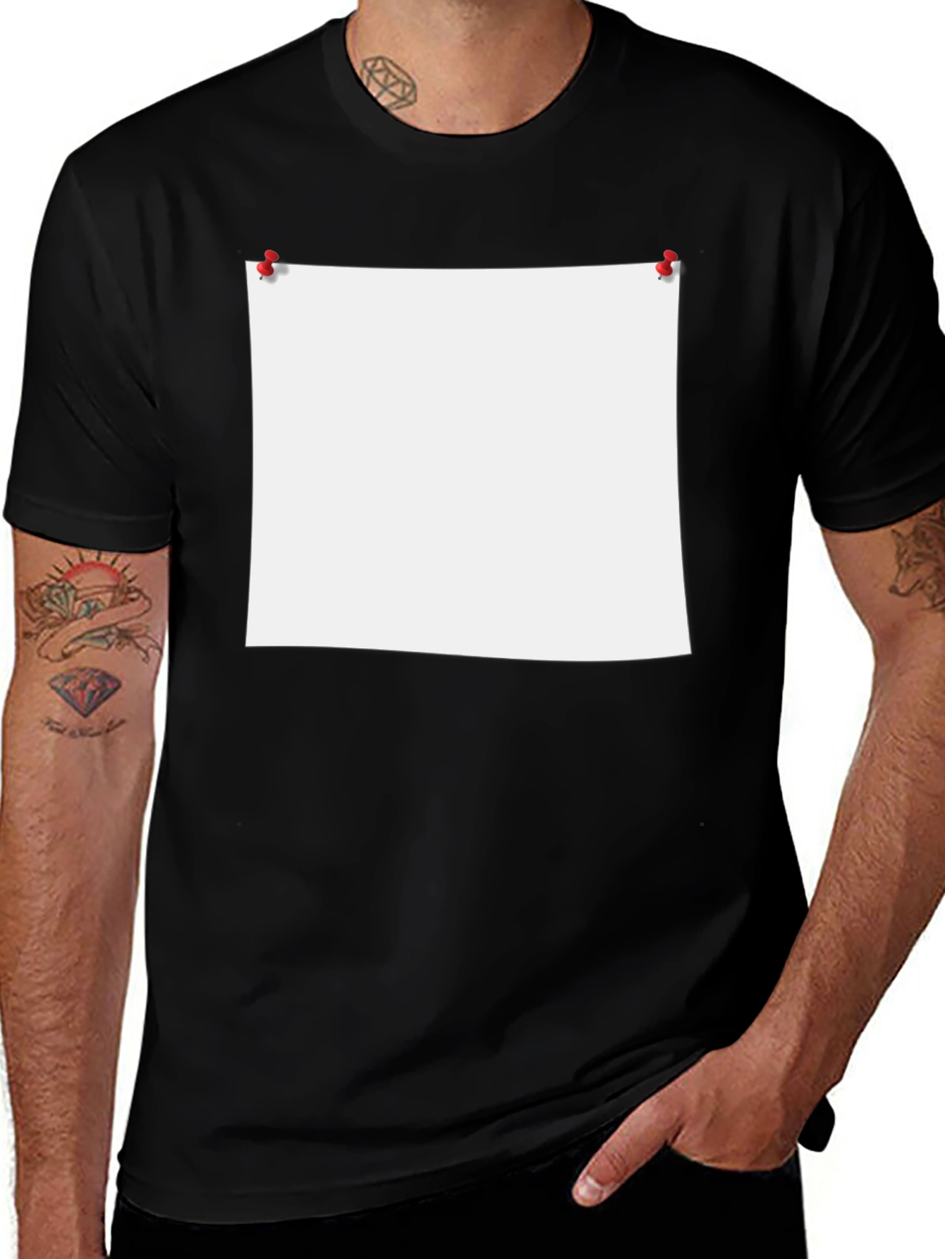 Novelty Black T-Shirt with Customizable Note Design