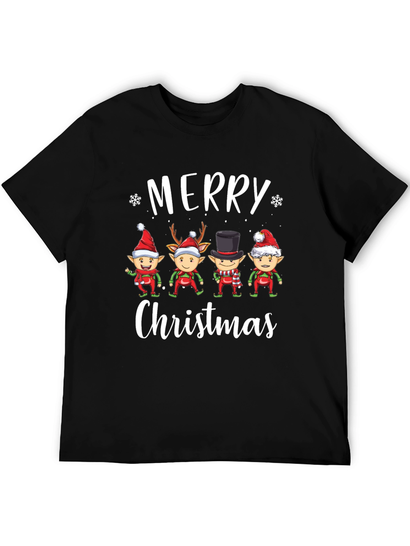 Merry Christmas Elf Squad Black T-Shirt