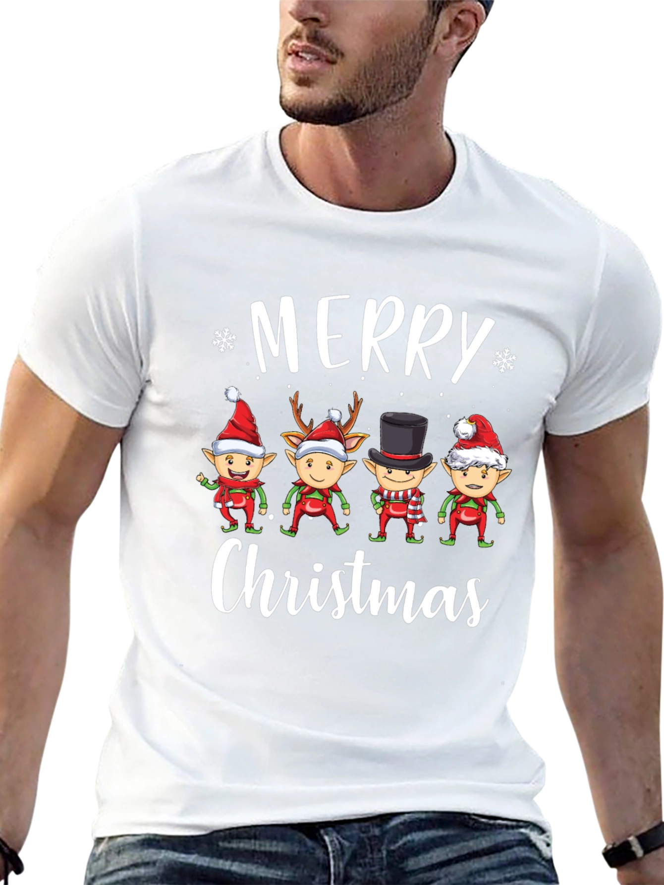 Merry Christmas Elf Squad Black T-Shirt