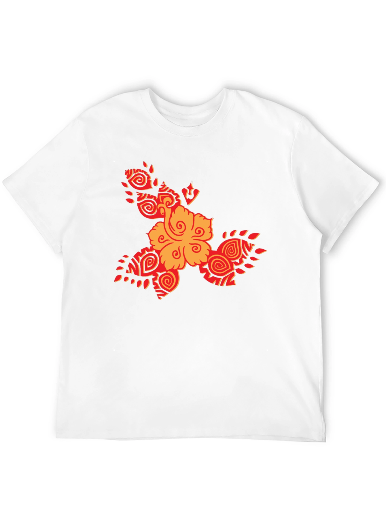 Tribal Flower Graphic Black T-Shirt