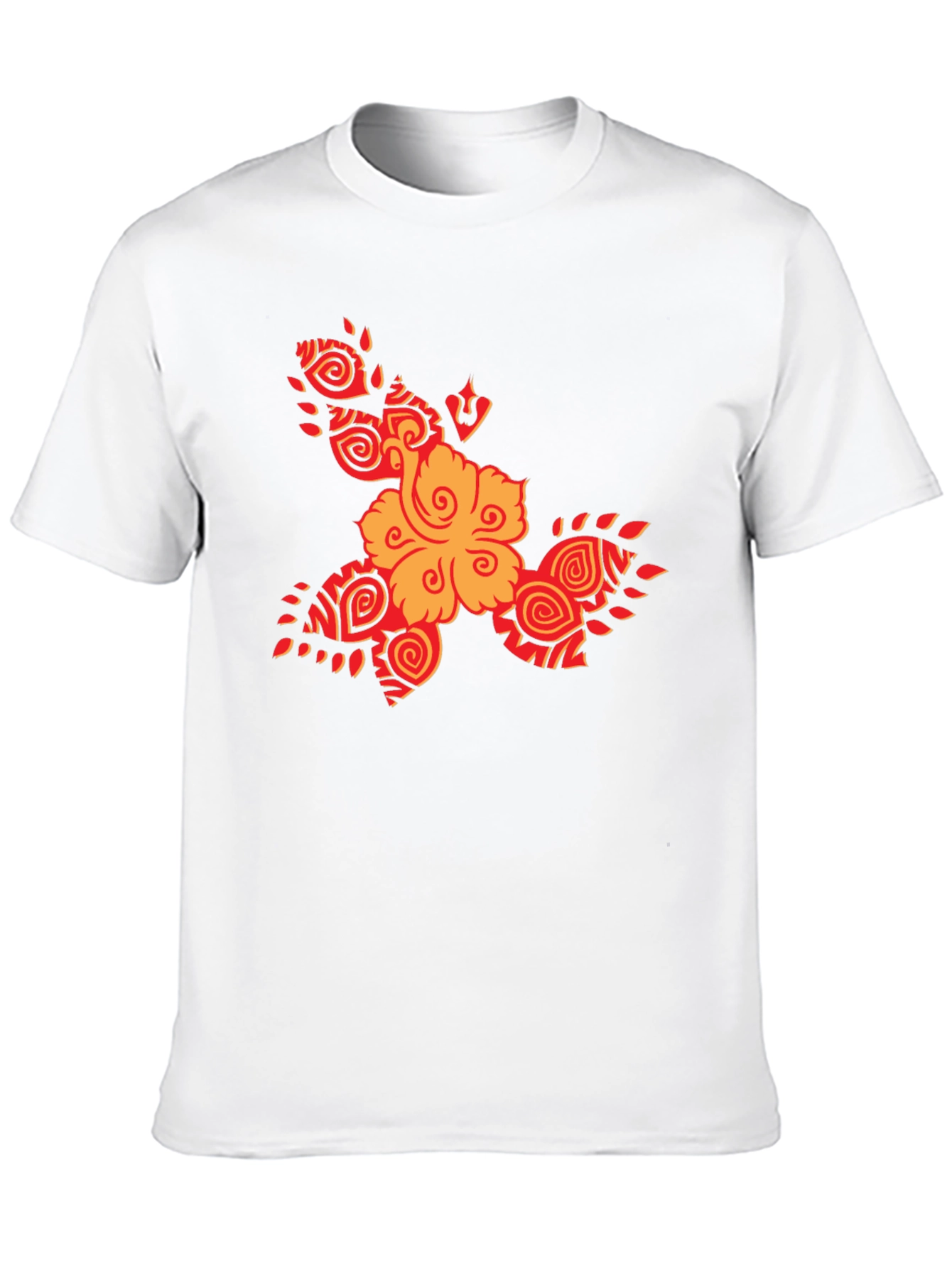 Tribal Flower Graphic Black T-Shirt