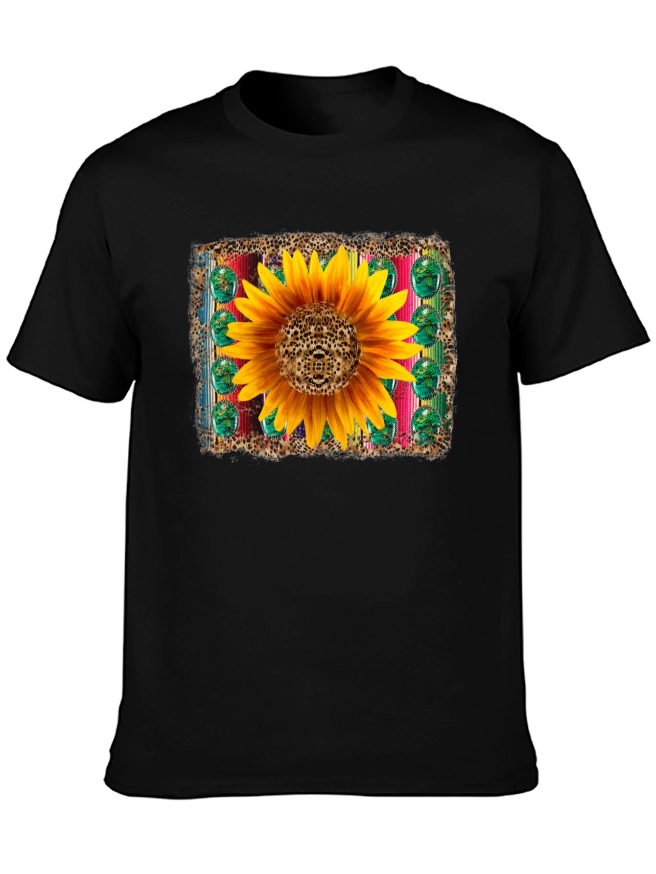 Sunflower Serape Leopard T-Shirt