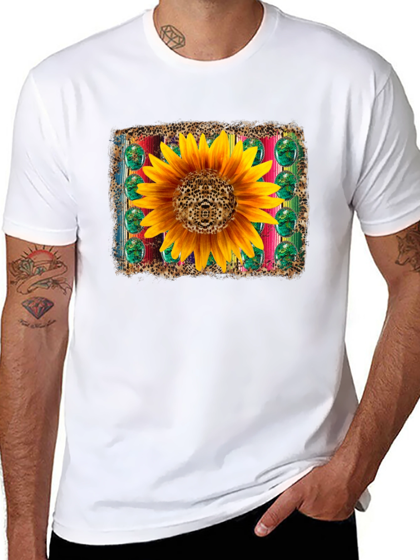 Sunflower Serape Leopard T-Shirt