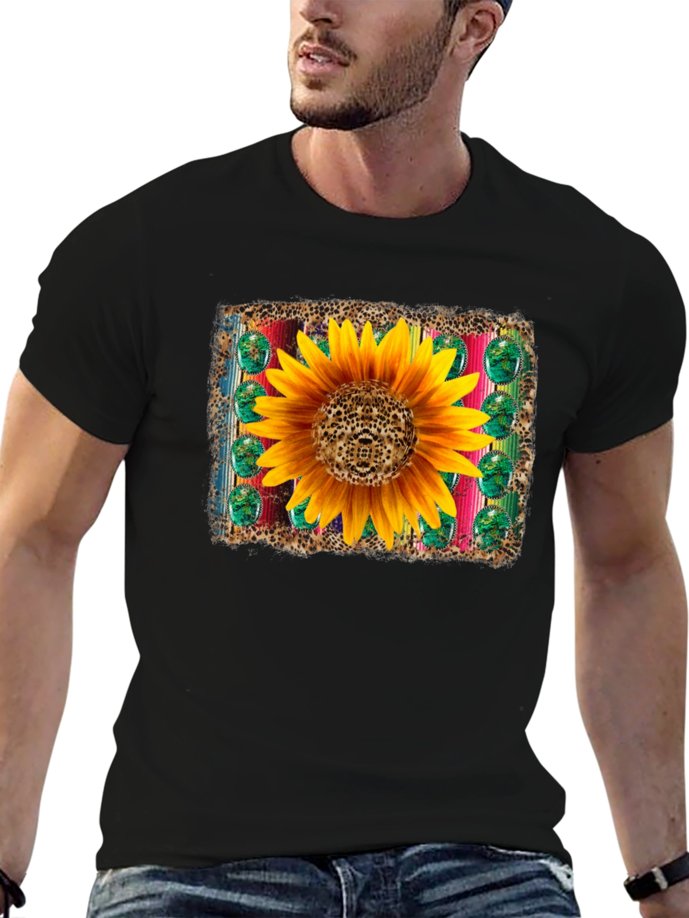 Sunflower Serape Leopard T-Shirt