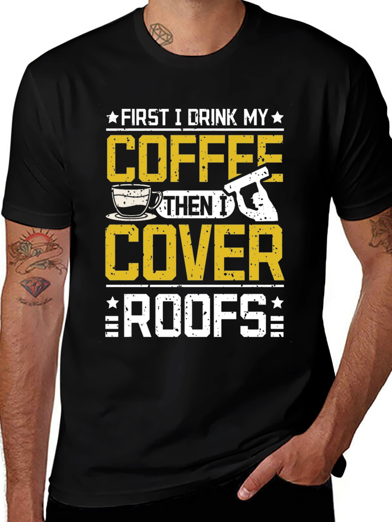 First Coffee Then Roofs T-Shirt