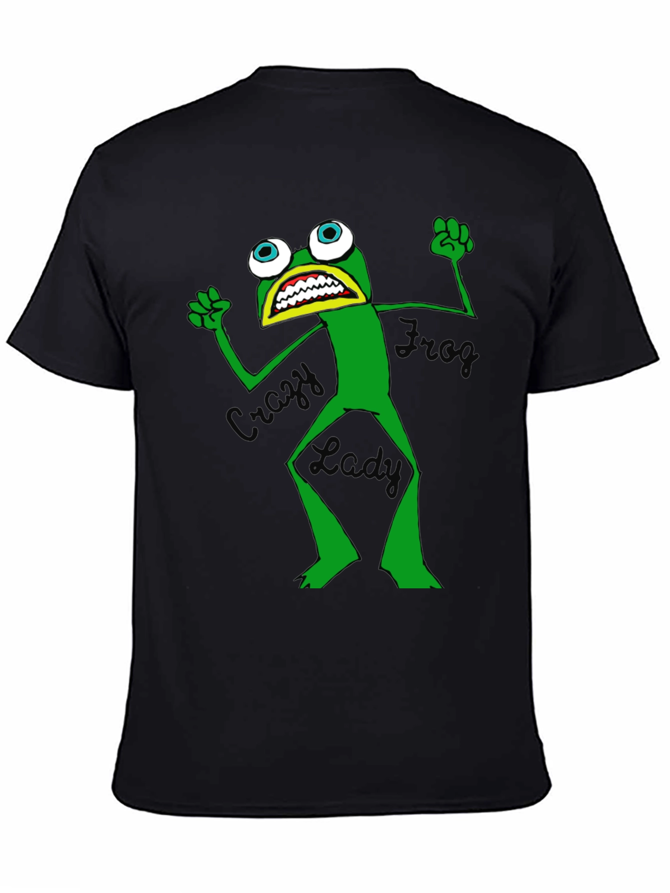 Crazy Frog Lady Graphic T-Shirt - Unisex Black Tee