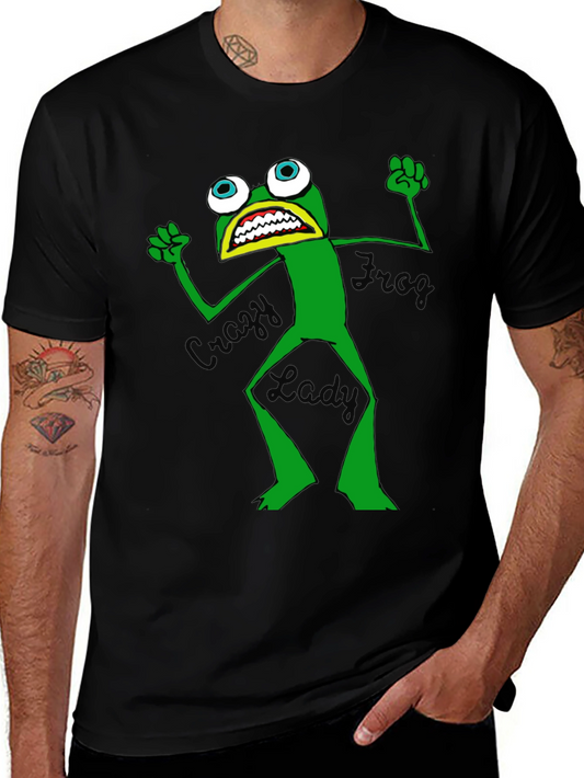 Crazy Frog Lady Graphic T-Shirt - Unisex Black Tee
