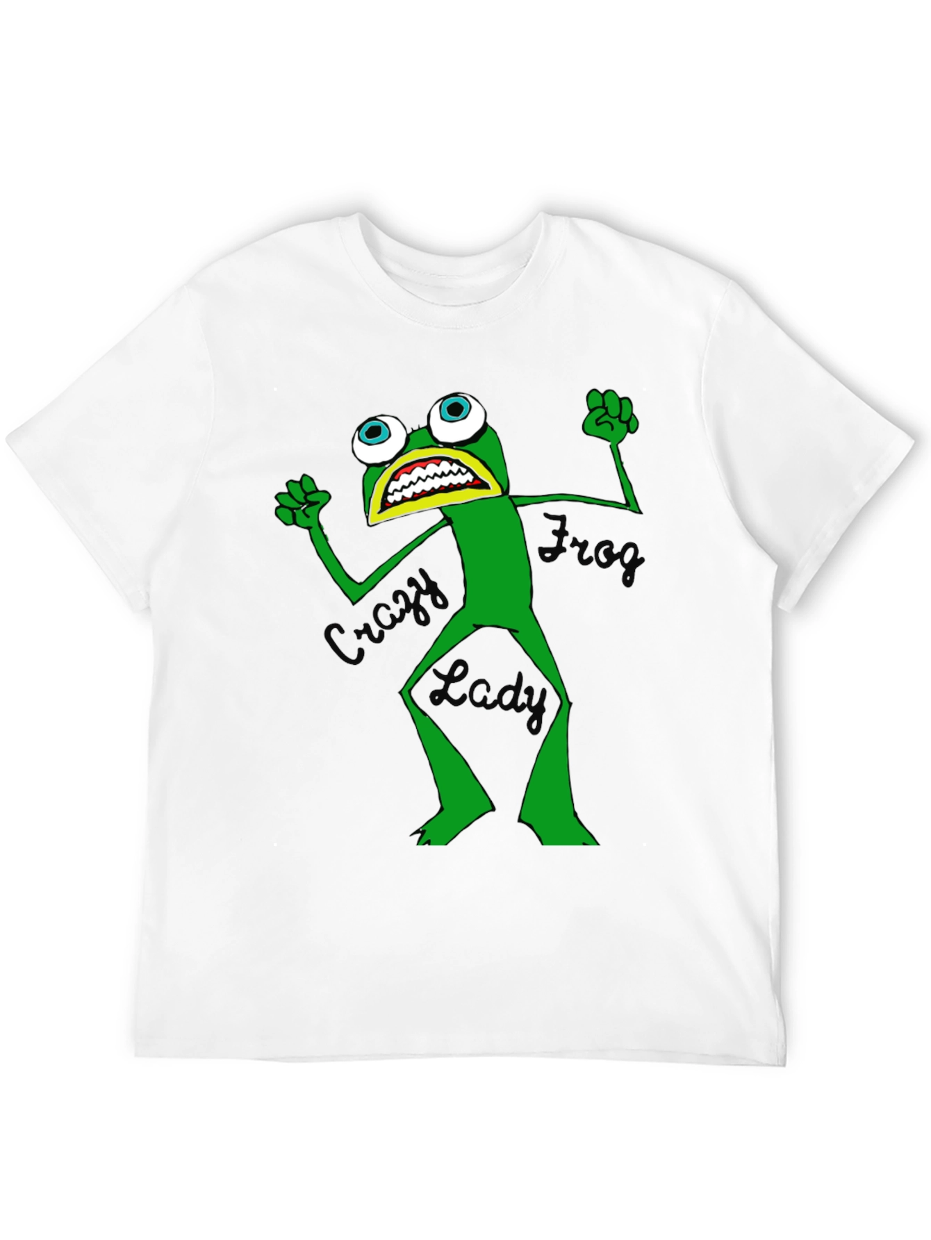 Crazy Frog Lady Graphic T-Shirt - Unisex Black Tee
